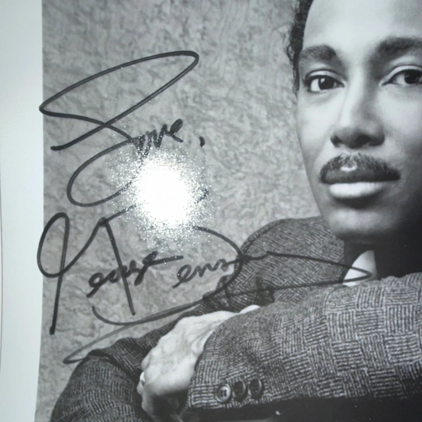 George Benson Autographed Black & White Photograph Warner Bros., изображение 3