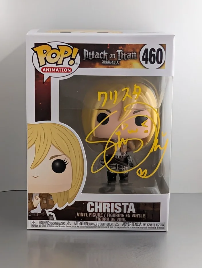 Shiori Mikami — Shiori Mikami JVA Signed Auto Funko Pop #460 Christa Attack on Titan JSA Yellow