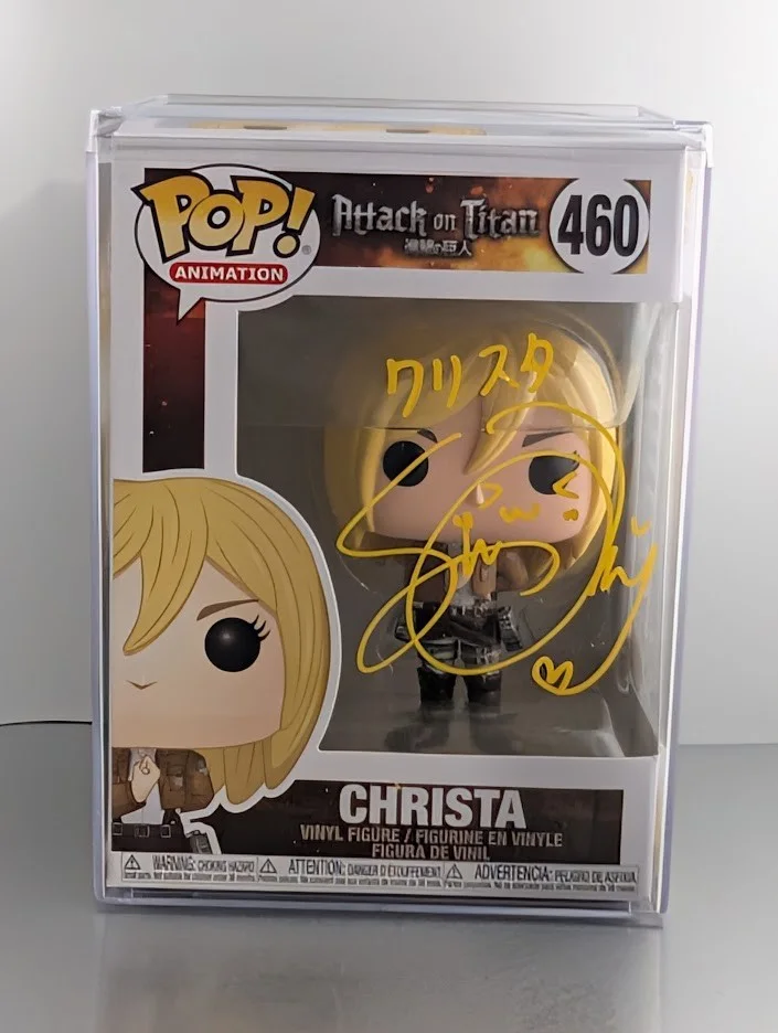 Shiori Mikami — Shiori Mikami JVA Signed Auto Funko Pop #460 Christa Attack on Titan JSA Yellow, image 5