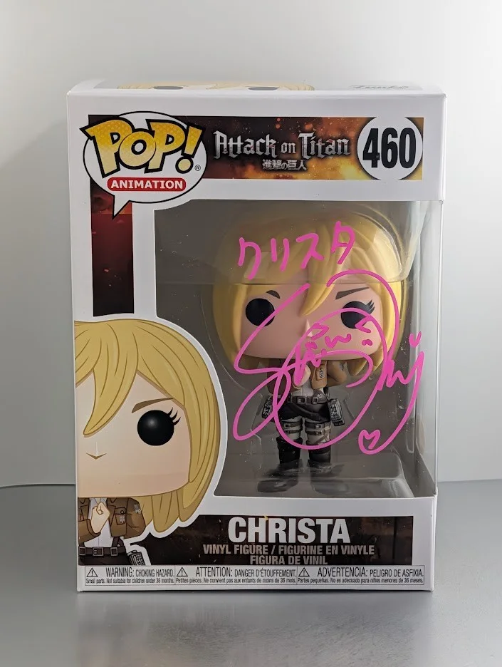 Shiori Mikami — Shiori Mikami JVA Signed Auto Funko Pop #460 Christa Attack on Titan JSA Pink