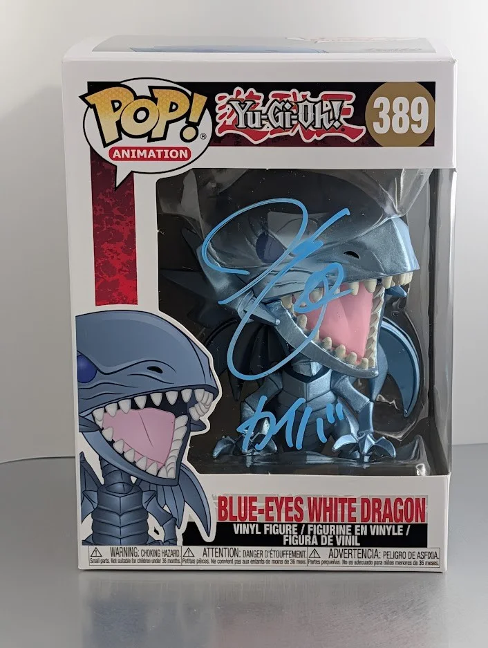 Hikaru Midorikawa — Hikaru Midorikawa JVA Signed Funko Pop #389 Yu-Gi-Oh Blue Eyes White Dragon JSA, image 2