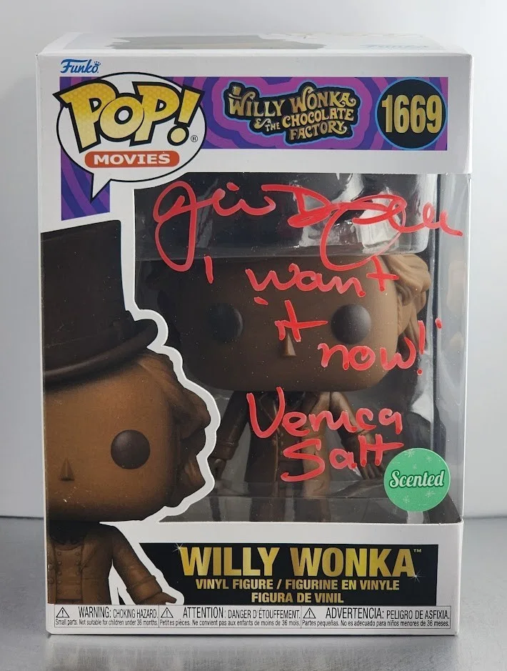 Julie Dawn Cole — Julie Dawn Cole Signed Quoted Funko Pop #1669 Veruca Salt Willy Wonka