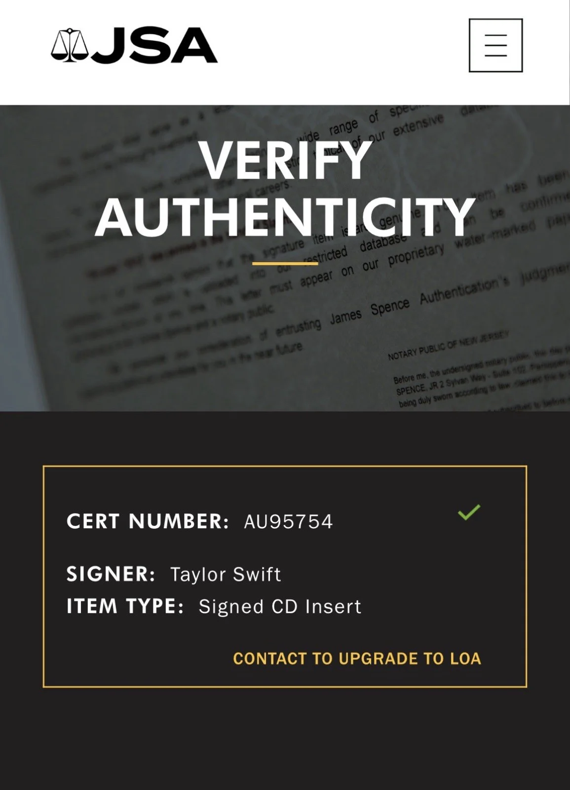 Taylor Swift Authentically Signed Cutout Midnights Album Background JSA COA, image 4