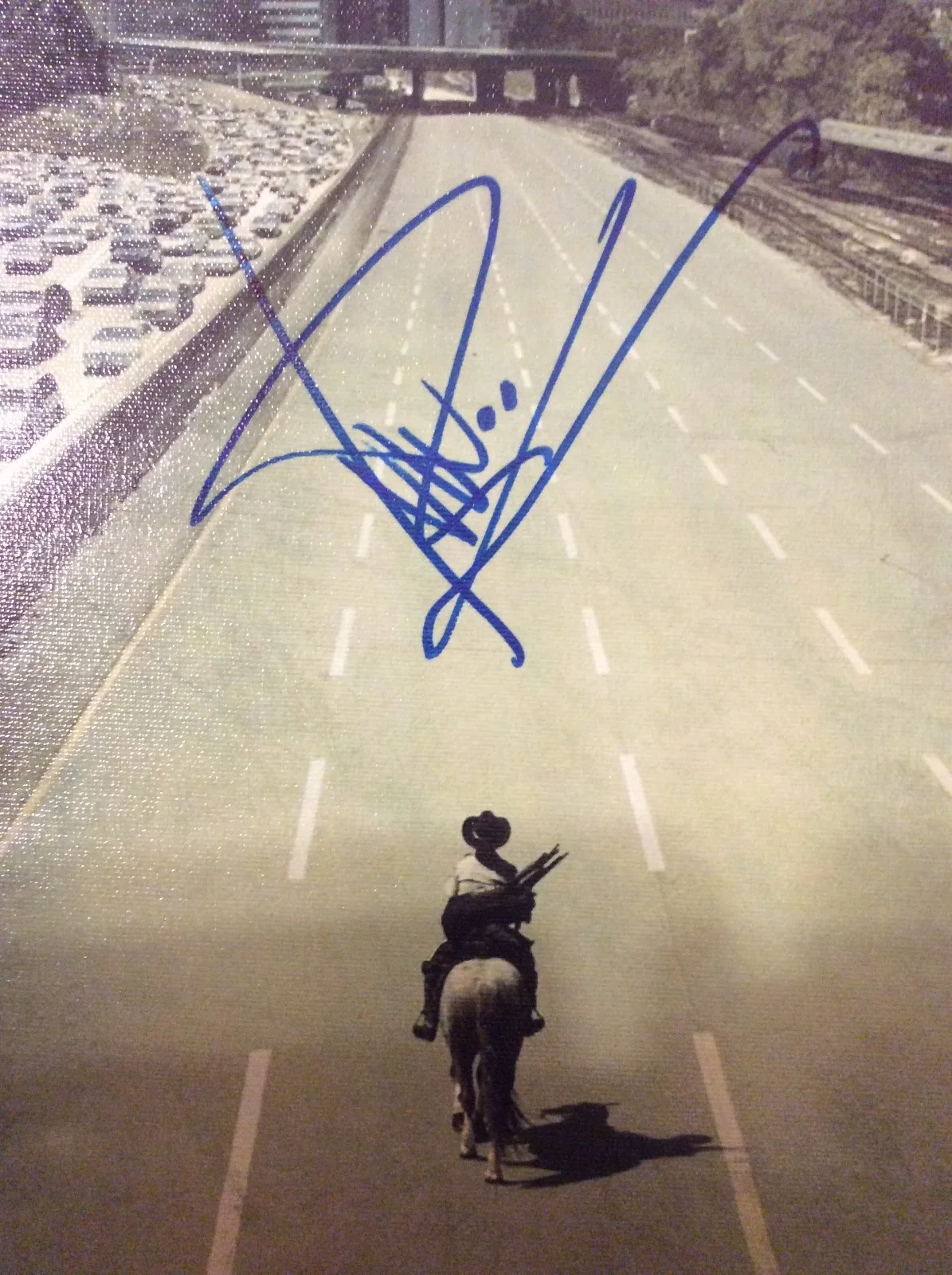 Michael Rooker — Michael Rooker The Walking Dead Signed Autograph Color Canvas Poster JSA COA, image 3