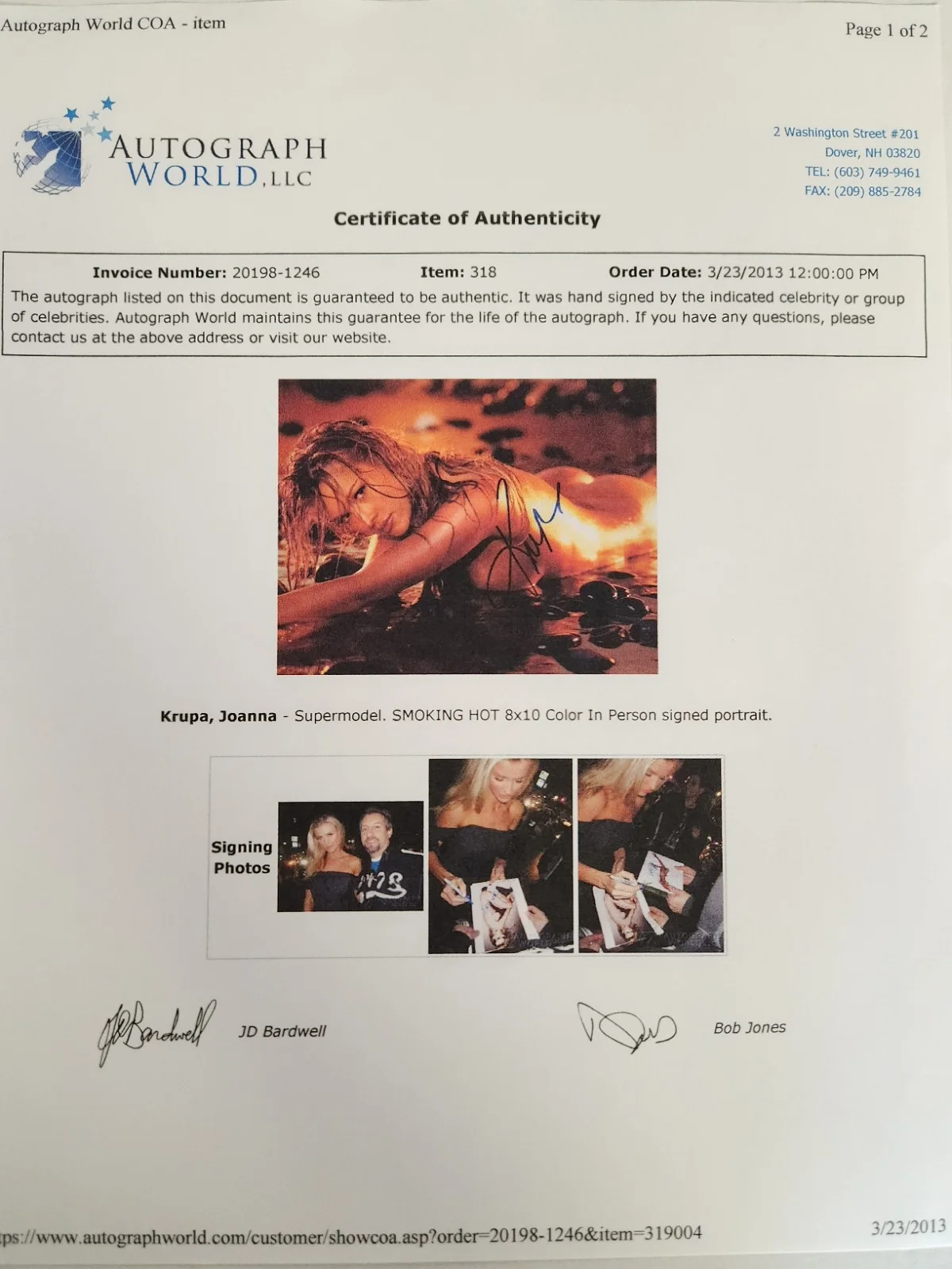 Joanna Krupa Signed Autographed 8x10" Photograph AW COA Supermodel Sexy Portrait, изображение 4