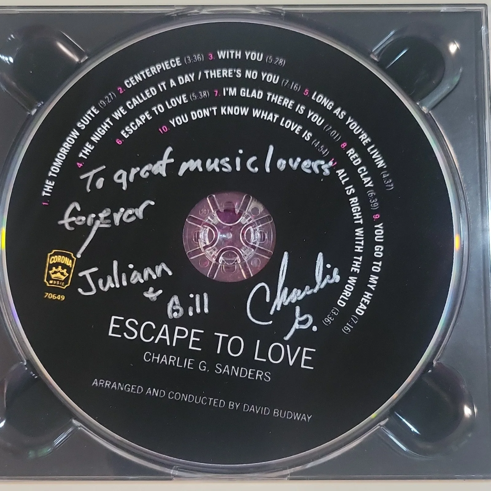 Escape To Love Charlie G. Sanders Signed CD with Booklet And Cd autographed, image 2