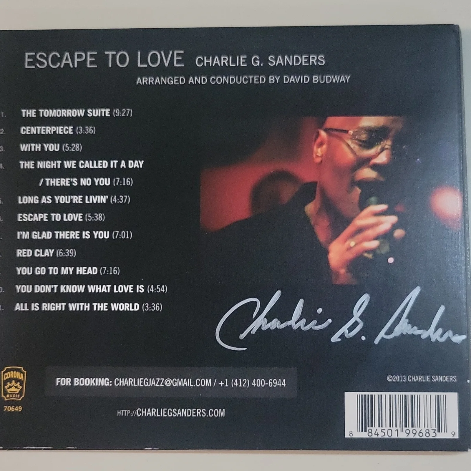 Escape To Love Charlie G. Sanders Signed CD with Booklet And Cd autographed, image 5
