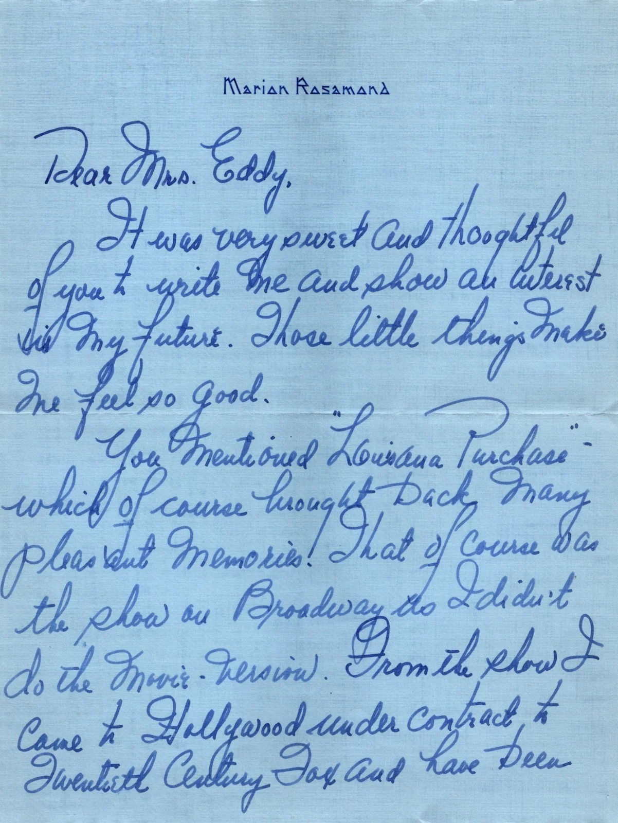 MARION ROSEMOND "JANE EYRE" ACTRESS Signed Autograph LETTER 1942 MORE LISTED, image 2
