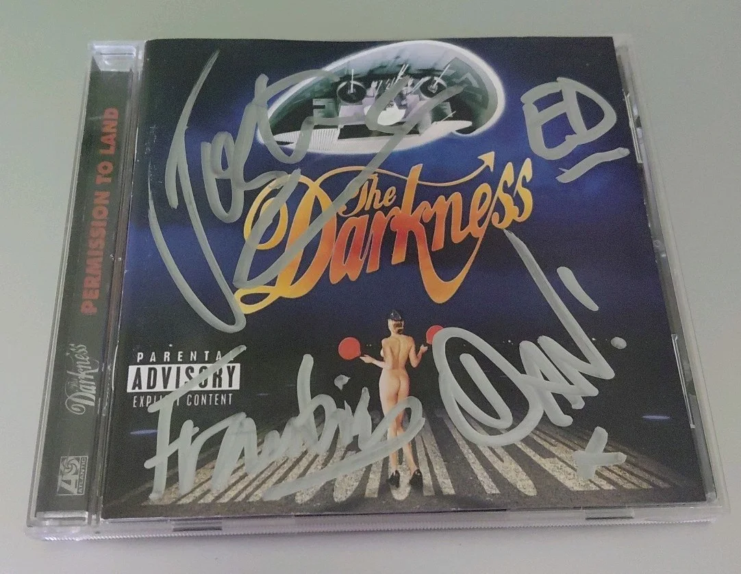 The Darkness Permission to Land Full Band Autographed CD Signed Silver NICE!!!!!, image 2