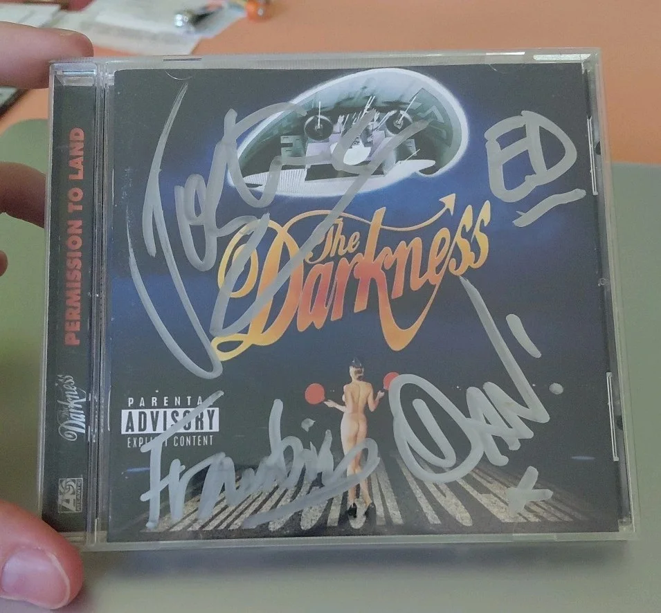 The Darkness Permission to Land Full Band Autographed CD Signed Silver NICE!!!!!, image 5