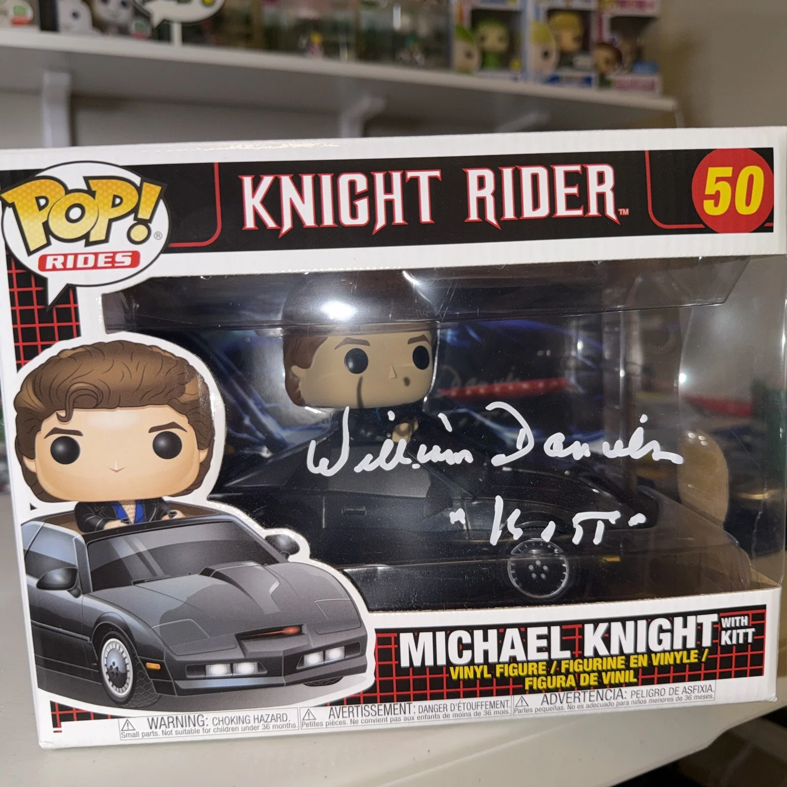 William Daniels SIGNED KITT Knight Rider Funko Pop #50 Vinyl Figure COA Cert, image 2