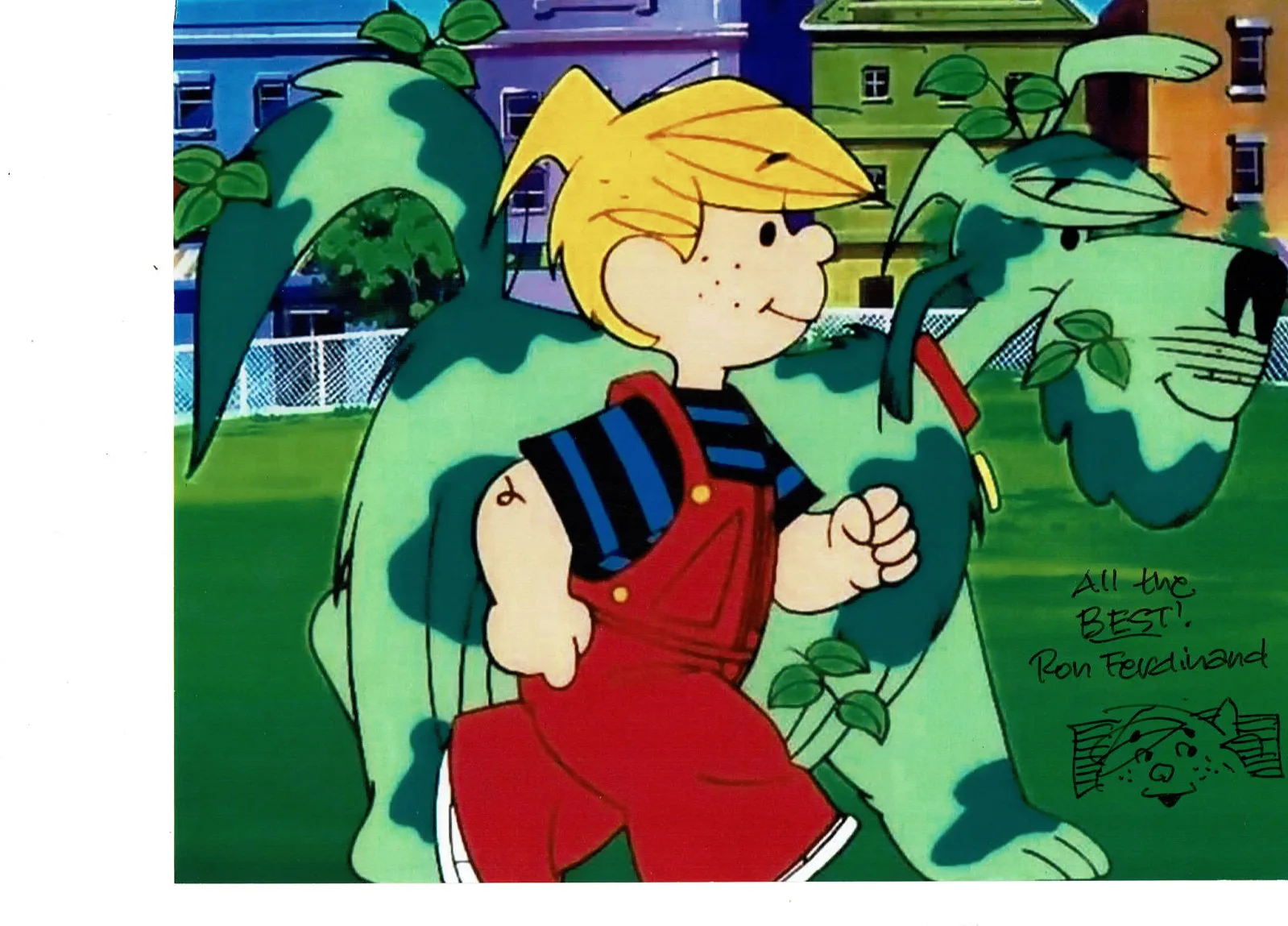 Ron Ferdinand — Ron Ferdinand cartoonist for Dennis the Menace autographed 8x10 color photo