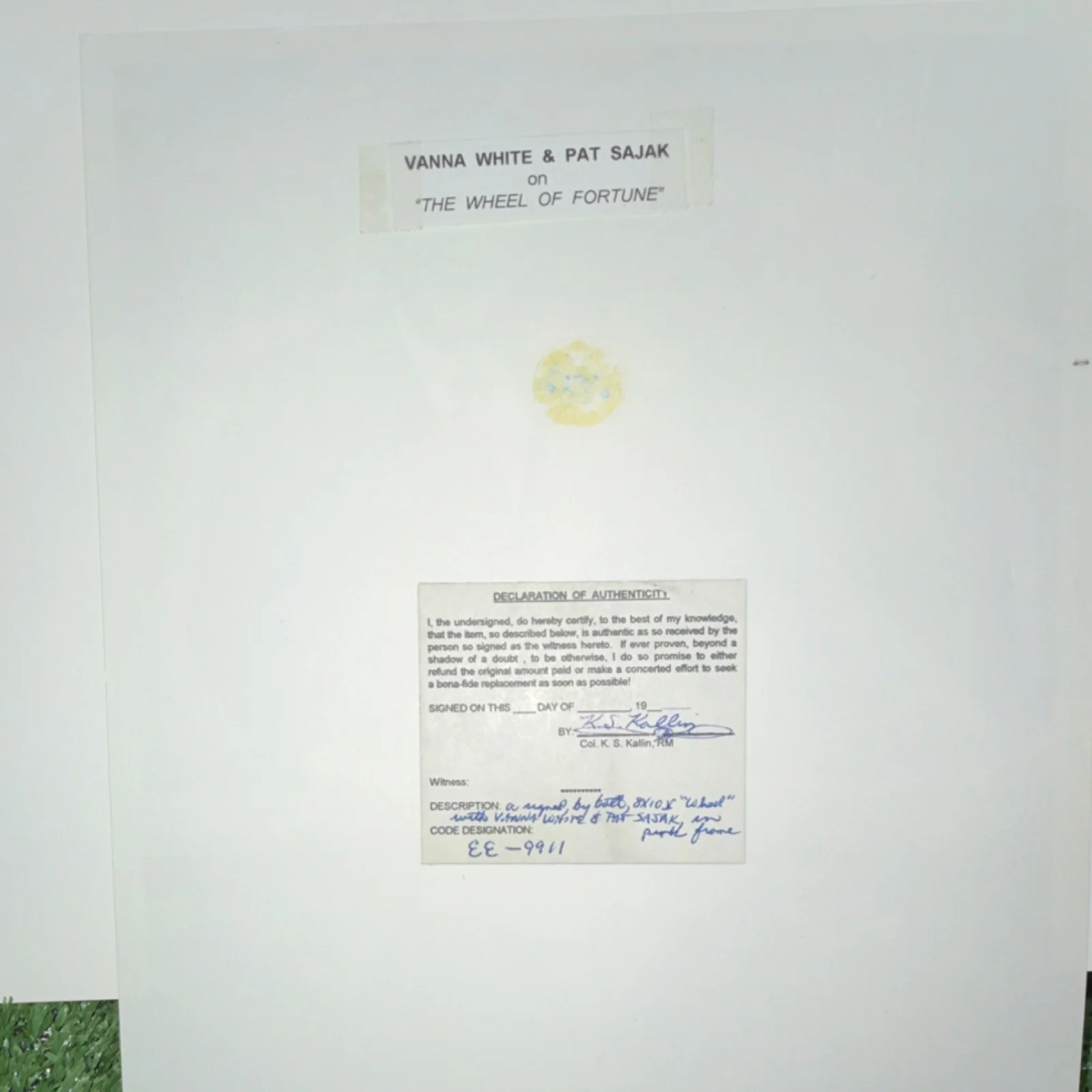 Vanna White, Pat Sajak — Wheel of Fortune Photo Signed by Vanna White & Pat Sajak K.S. Kallin COA, изображение 2