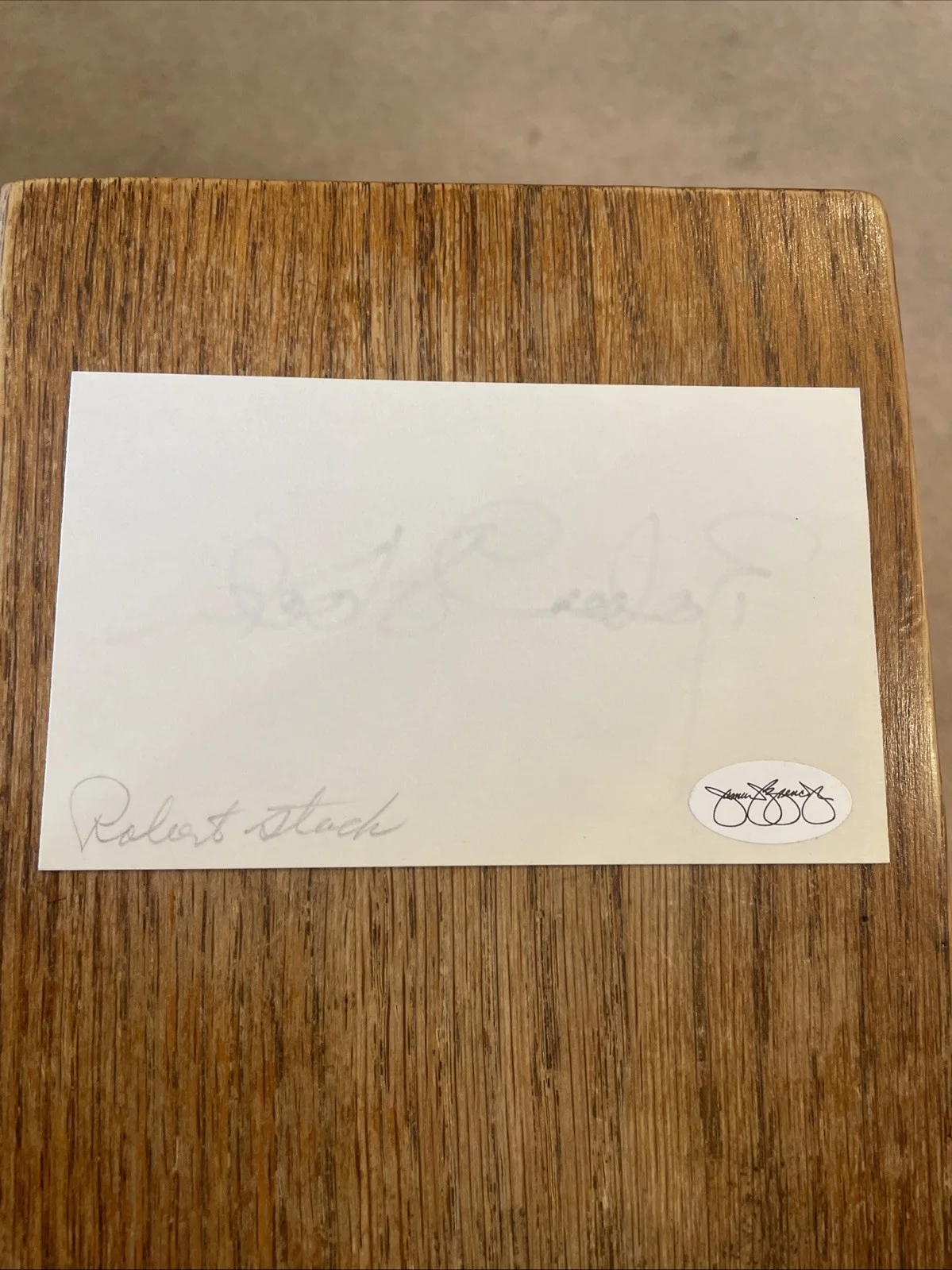 Robert Stack, SIGNED 3x5 Index Card - Actor (Died 2003) JSA SOA, изображение 3