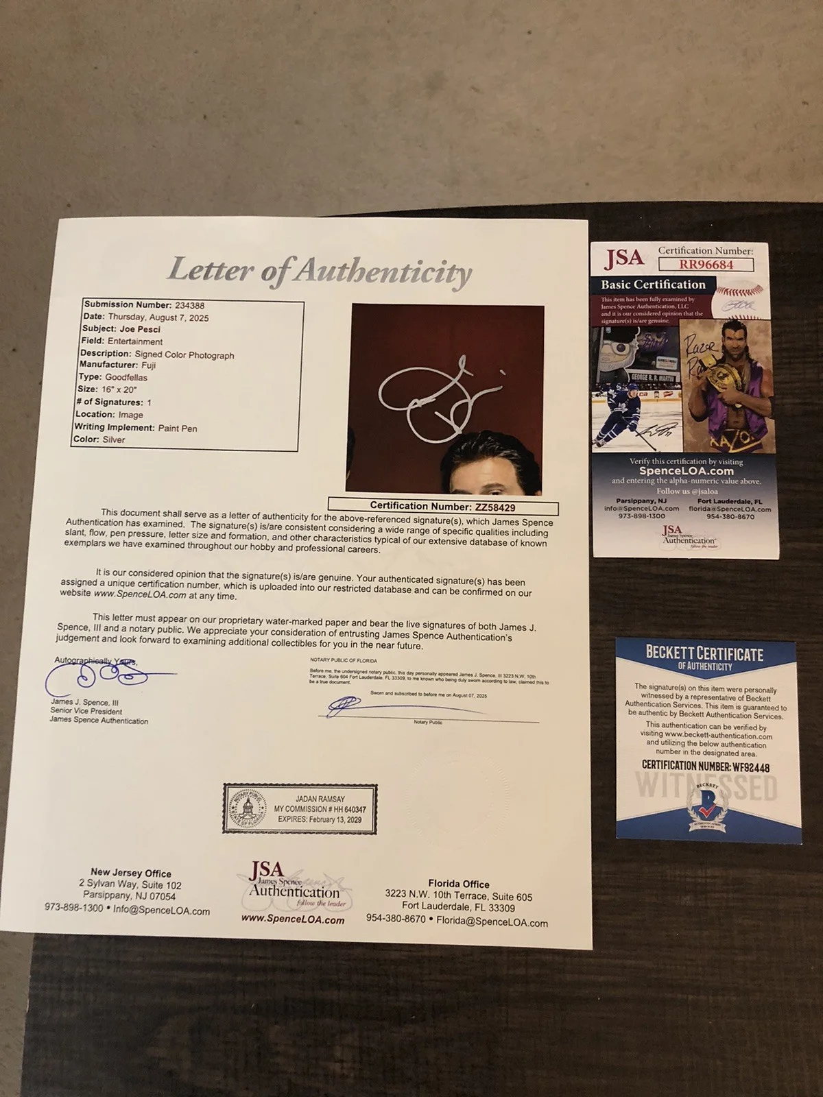 Goodfellas Cast Signed Items(JSA BAS LEAF), изображение 2