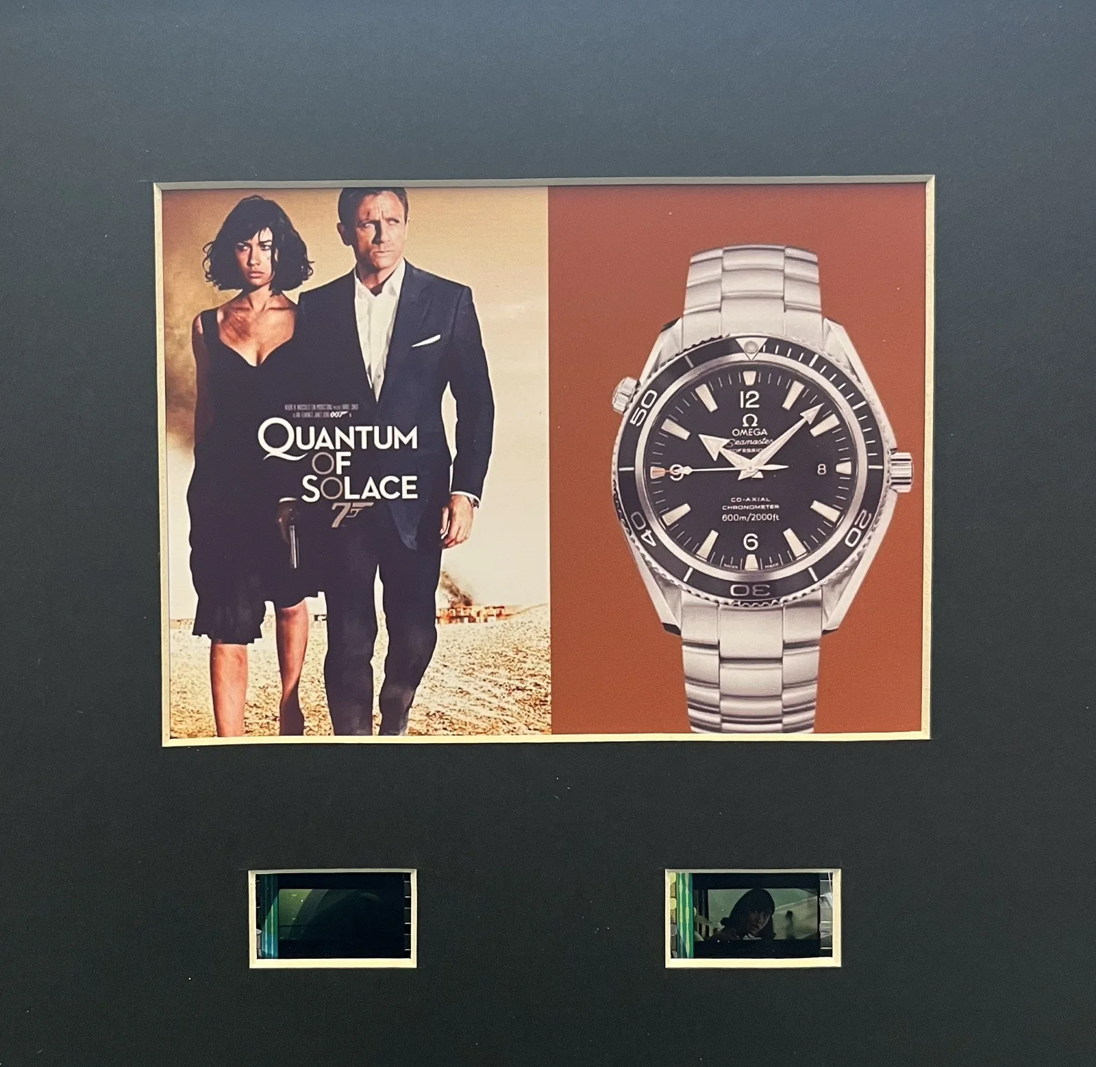 OMEGA SEAMASTER WATCH. QUANTUM OF SOLACE . 35mm Film Cell Mounted Display, image 2