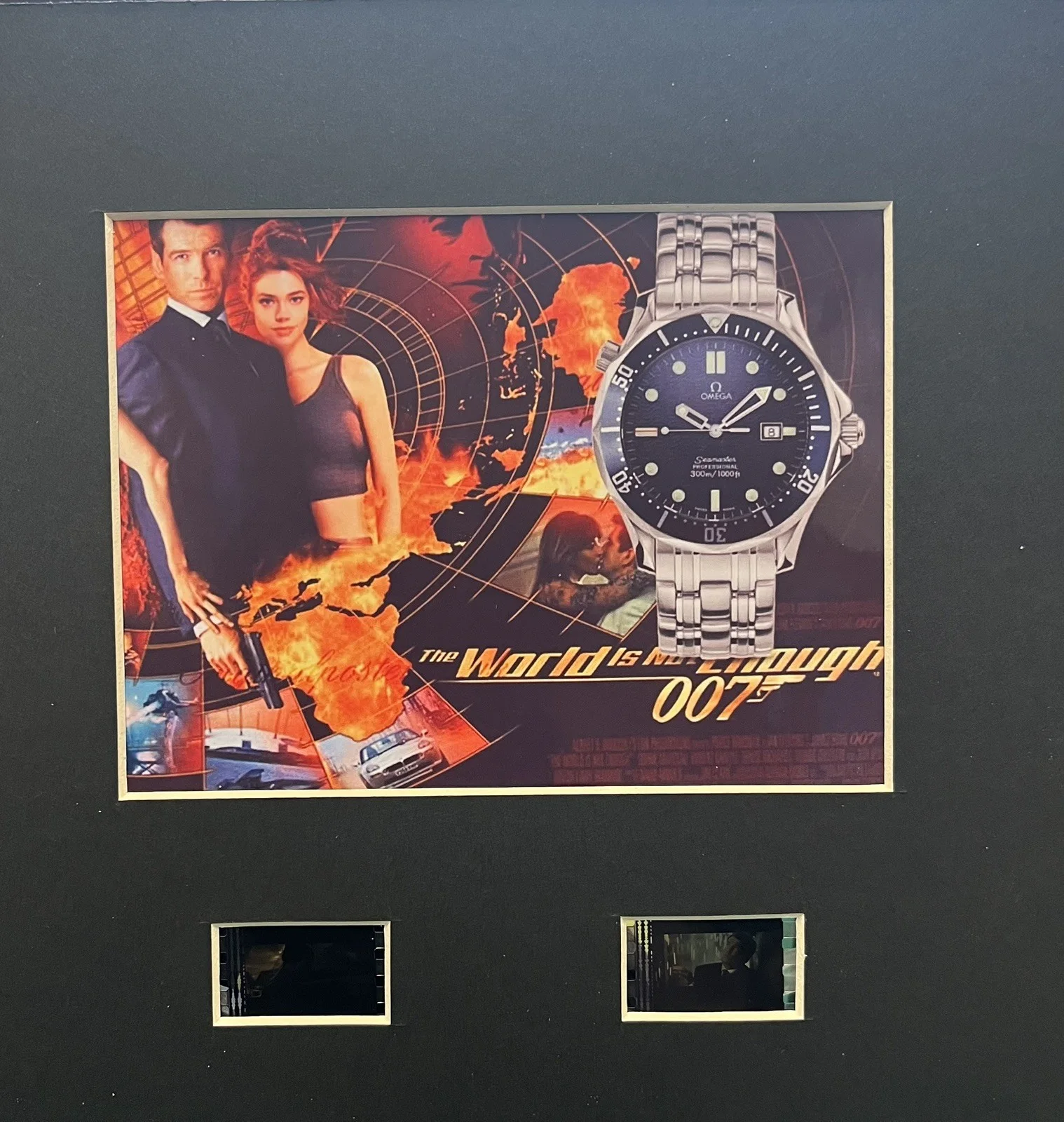 OMEGA SEAMASTER WATCH. The World is Not Enough. 35mm Film Cell Mounted Display, image 2