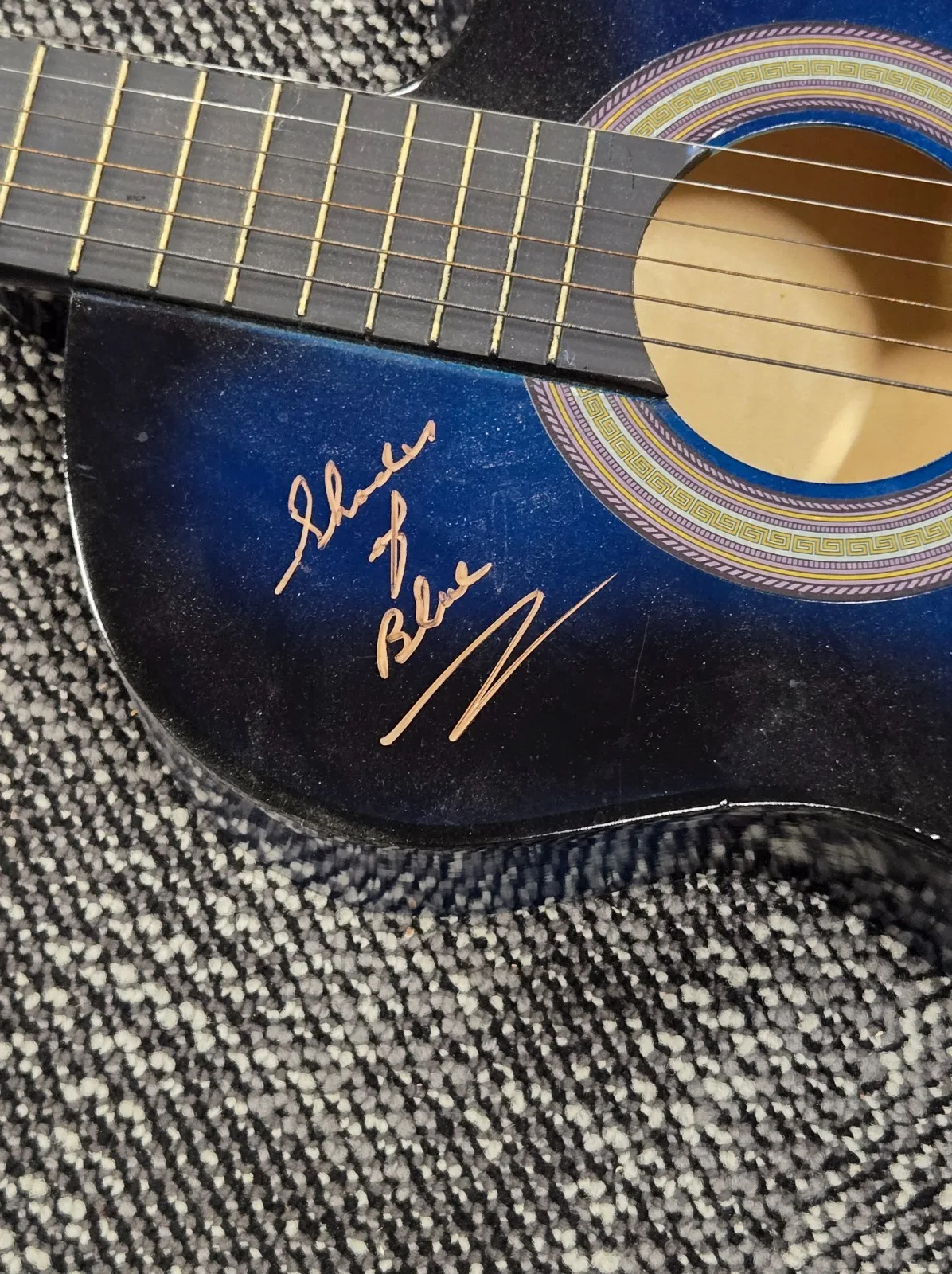 Shades of Blue Signed Full Size Acoustic Guitar In Person 2018, изображение 3