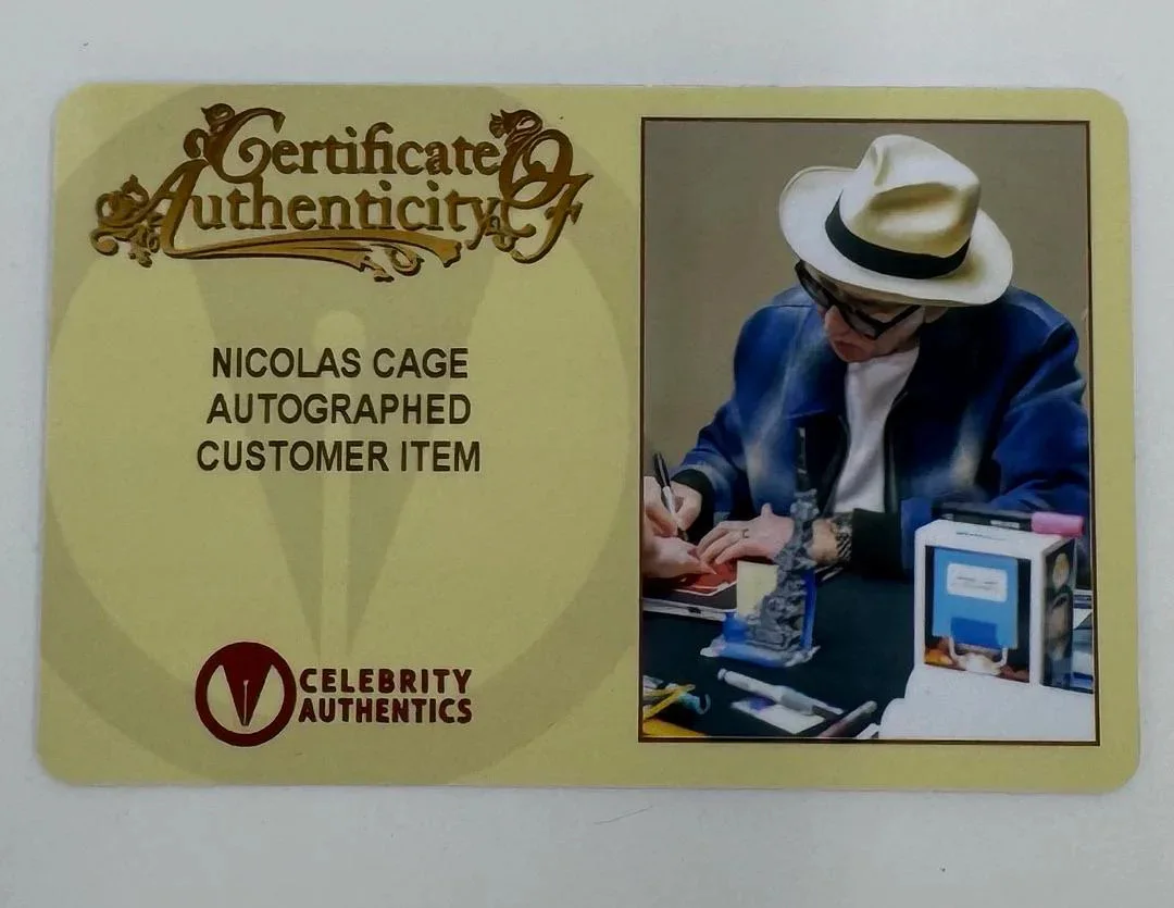 Nicholas Cage — Nicholas Cage Signed Funko Pop #33 (Deluxe Ghost Rider) - Celebrity Authentics, image 5