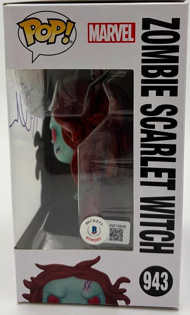 Elizabeth Olsen — Elizabeth Olsen signed "Zombie Scarlett Witch" Funko #943 (Marvel) - Beckett COA, изображение 3