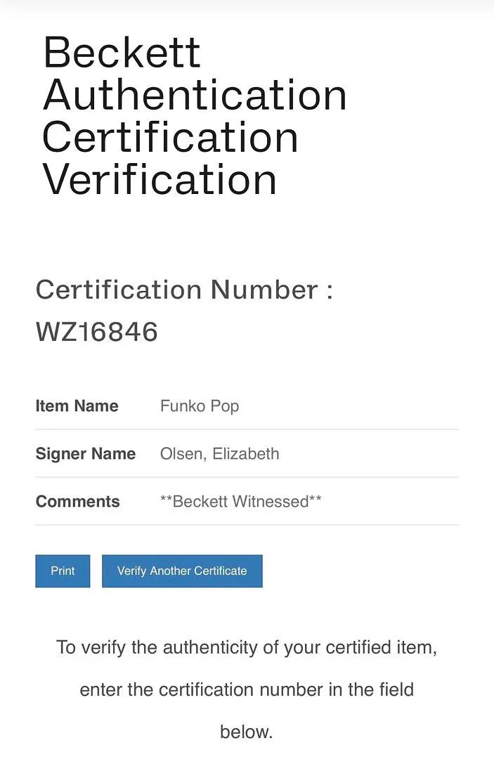 Elizabeth Olsen — Elizabeth Olsen signed "Zombie Scarlett Witch" Funko #943 (Marvel) - Beckett COA, изображение 5