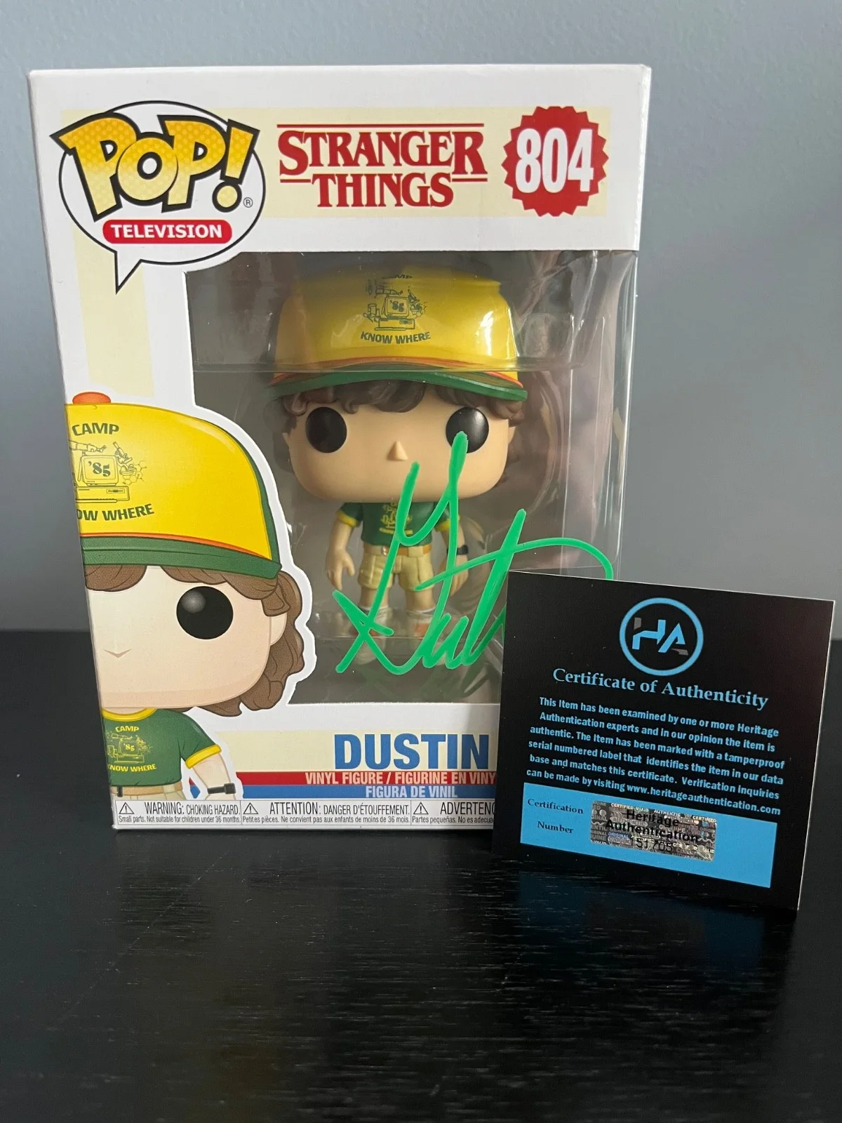 Gaten Matarazzo — Gaten Matarazzo Signed Dustin Stranger Things Funko - COA - AUTHENTICATED & CASE, изображение 2