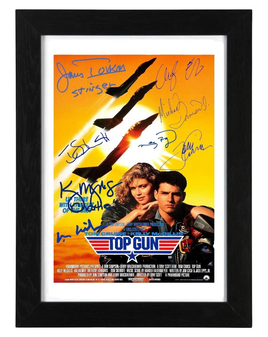 Top gun poster Signed Autograph PHOTO Pre Print / Framed Film Young Guns, изображение 2