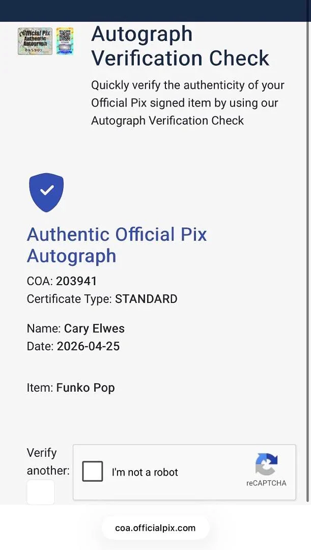 Cary Elwes — Cary Elwes Signed Funko Pop #579 Westley (The Princess Bride) - Official Pix COA, изображение 5