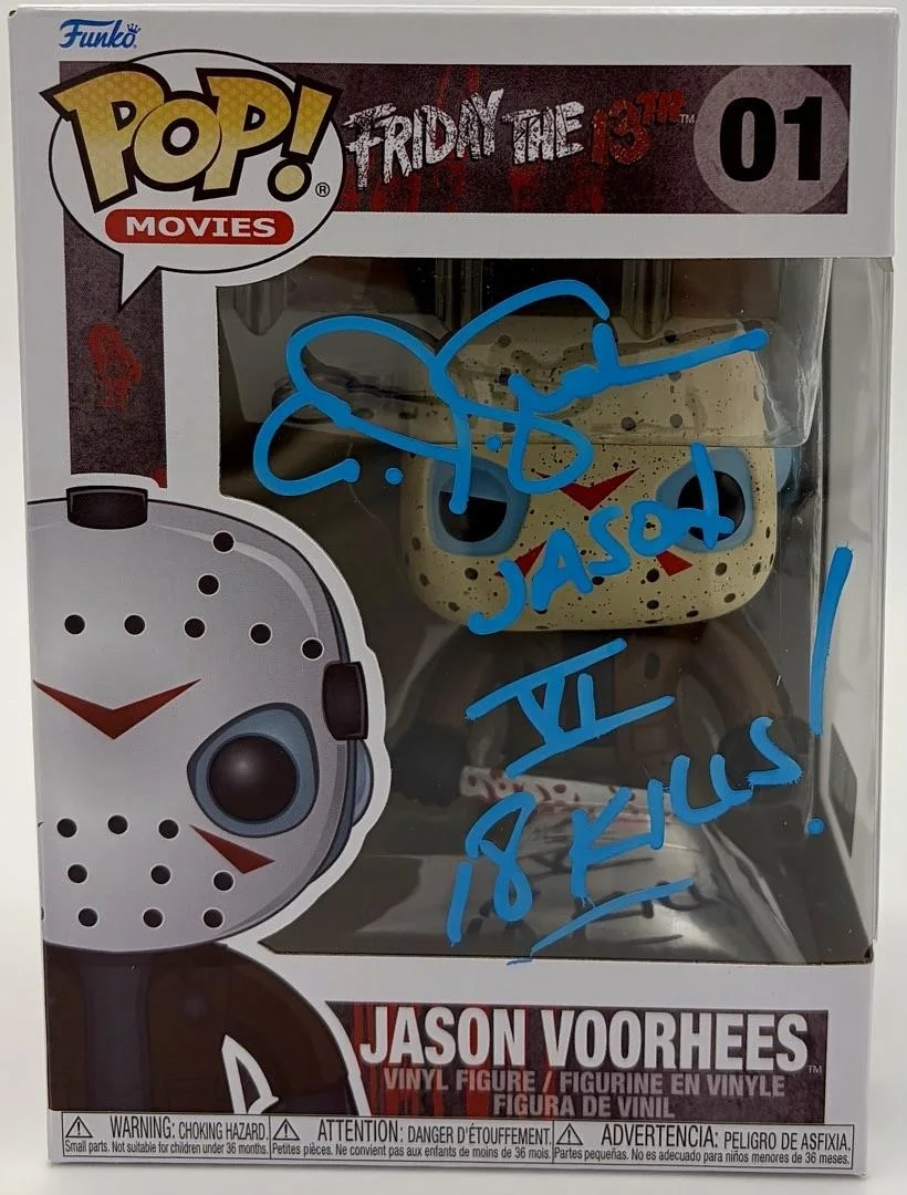 C.J. Graham — C.J. Graham signed "Jason Vorhees" Funko #01 (Friday the 13th) - Zobie COA