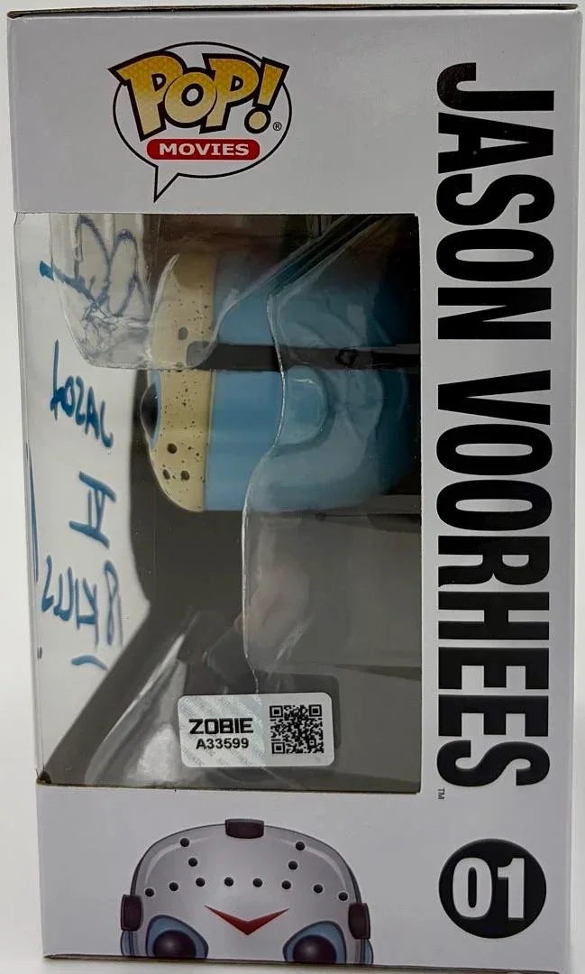 C.J. Graham — C.J. Graham signed "Jason Vorhees" Funko #01 (Friday the 13th) - Zobie COA, изображение 3