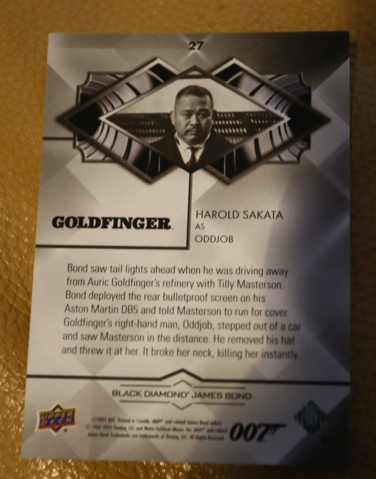 JAMES BOND NUMBER 129 of 199 HAROLD SAKATA ODD JOB BLACK DIAMOND TRADING CARD, изображение 2