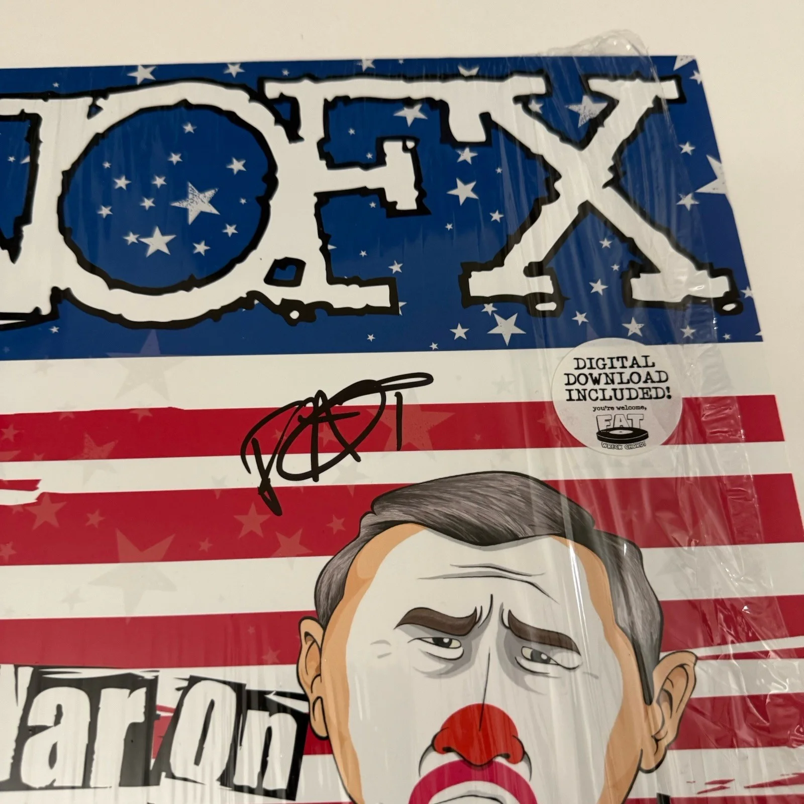 NOFX FAT MIKE SIGNED THE WAR ON ERRORISM VINYL RECORD JSA COA, image 2