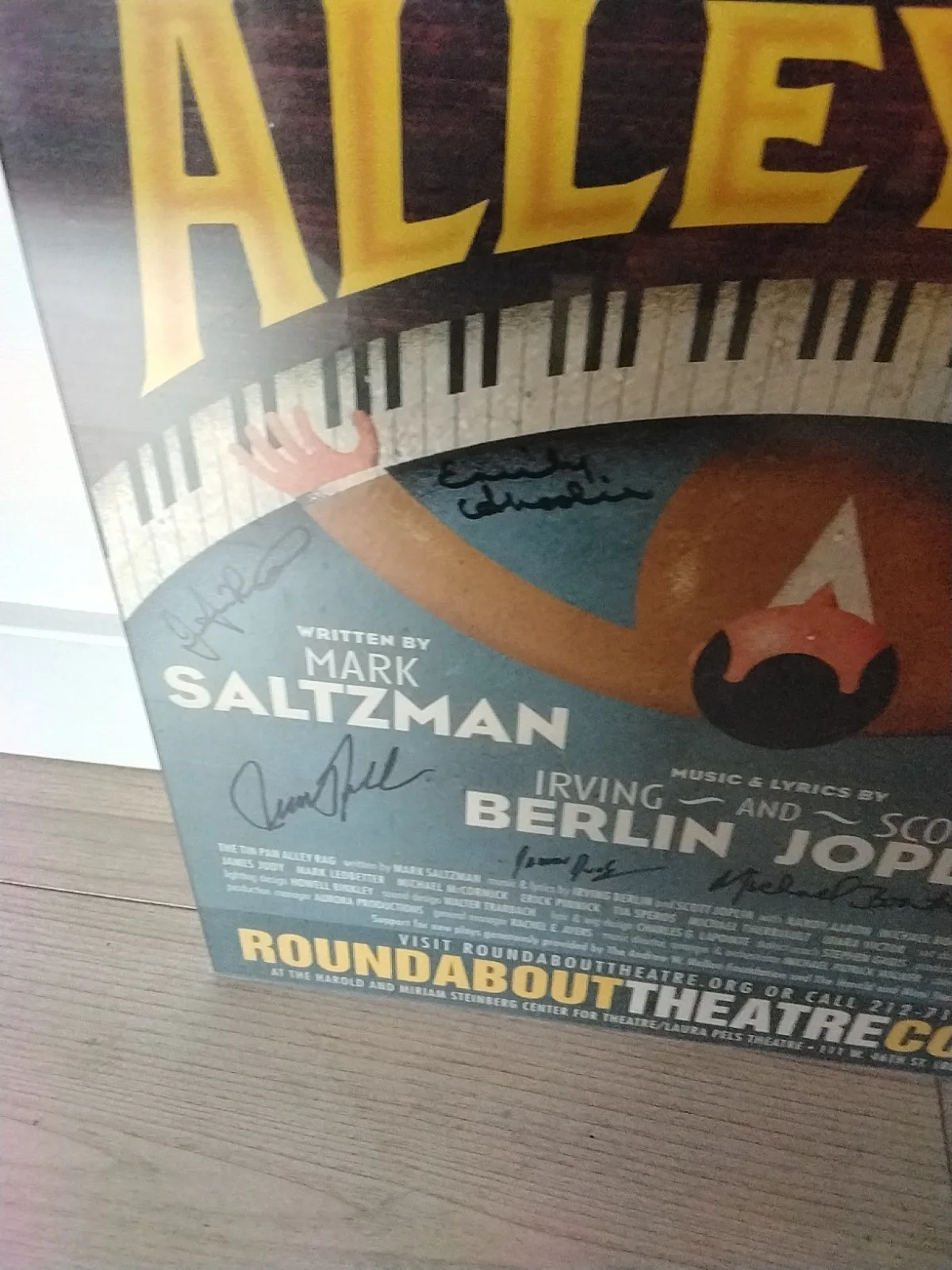 Signed The Tin Pan Alley Rag 2009 Window Card Poster Roundabout Theatre Off-Bway, изображение 4