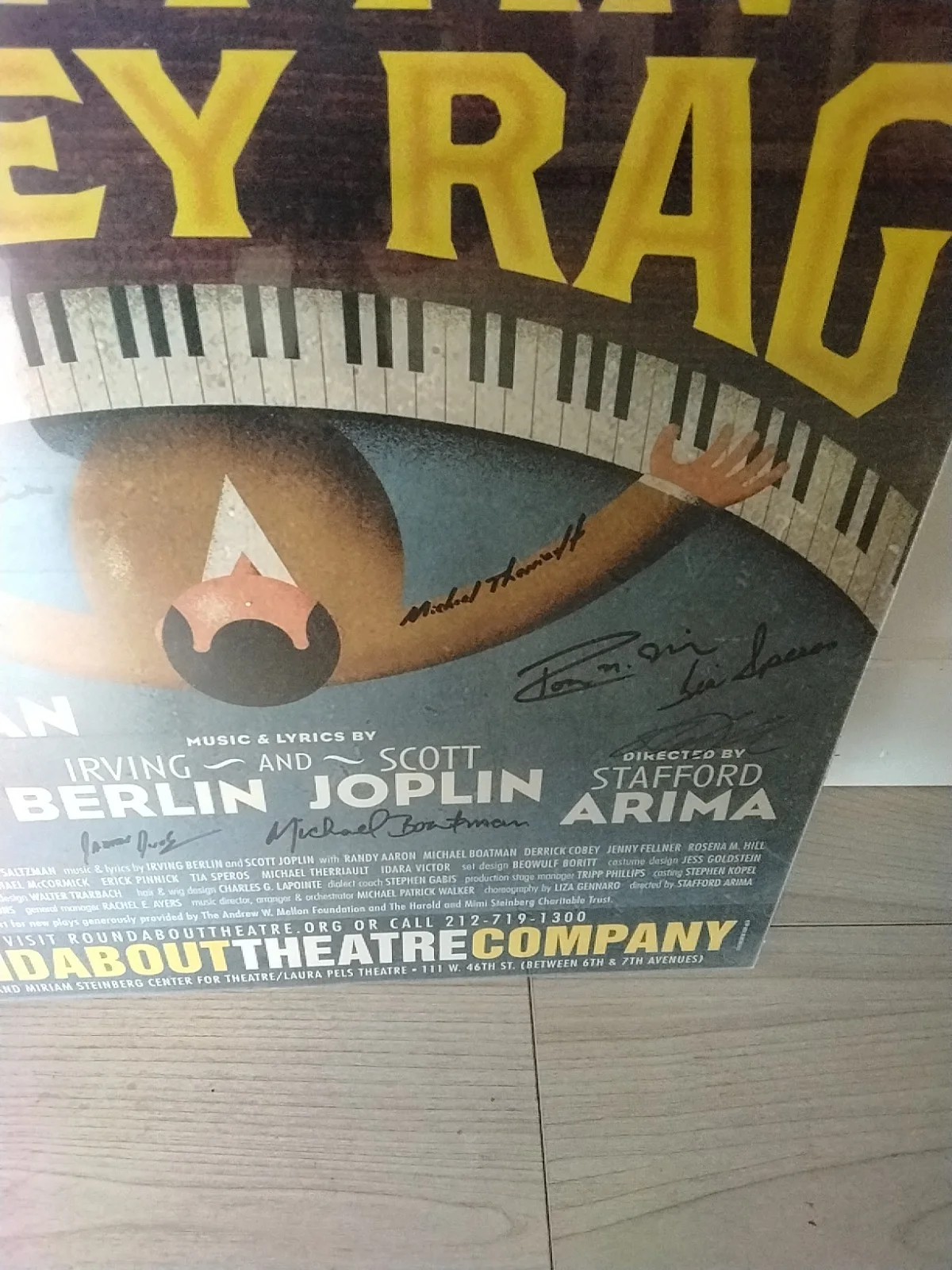 Signed The Tin Pan Alley Rag 2009 Window Card Poster Roundabout Theatre Off-Bway, изображение 5