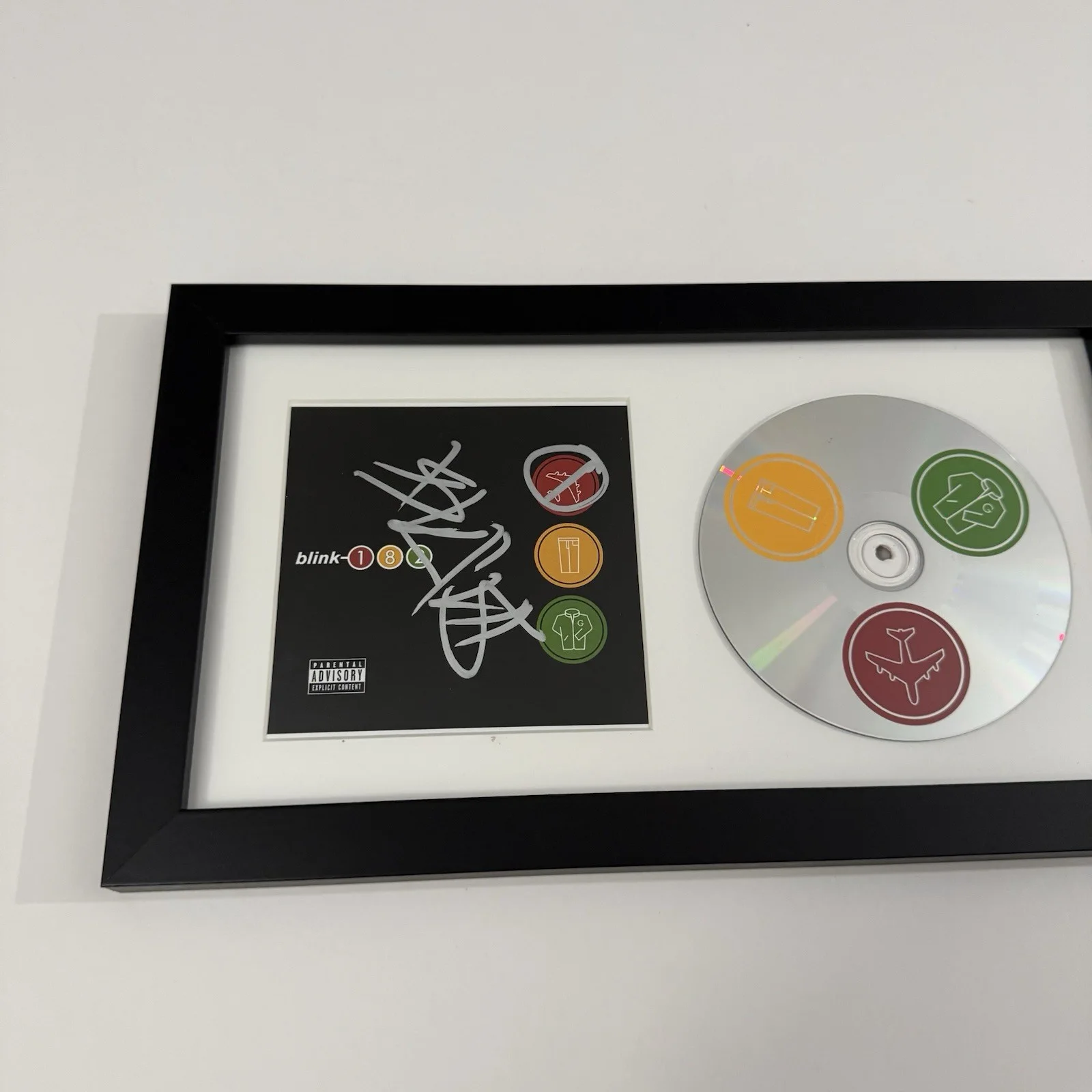 TRAVIS BARKER BLINK 182 SIGNED FRAMED TAKE OFF YOUR PANTS AND JACKET CD JSA COA, image 2