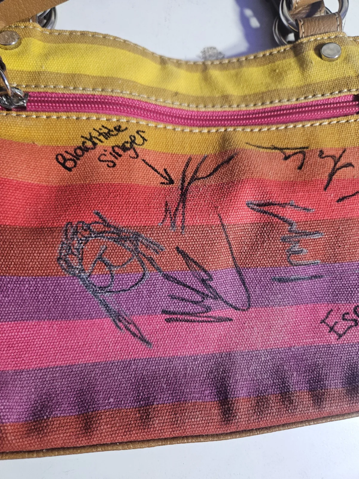 UPROAR FEST 2011 Autographed Claiborne Purse THREE DAYS GRACE, Blacktide +++, изображение 5