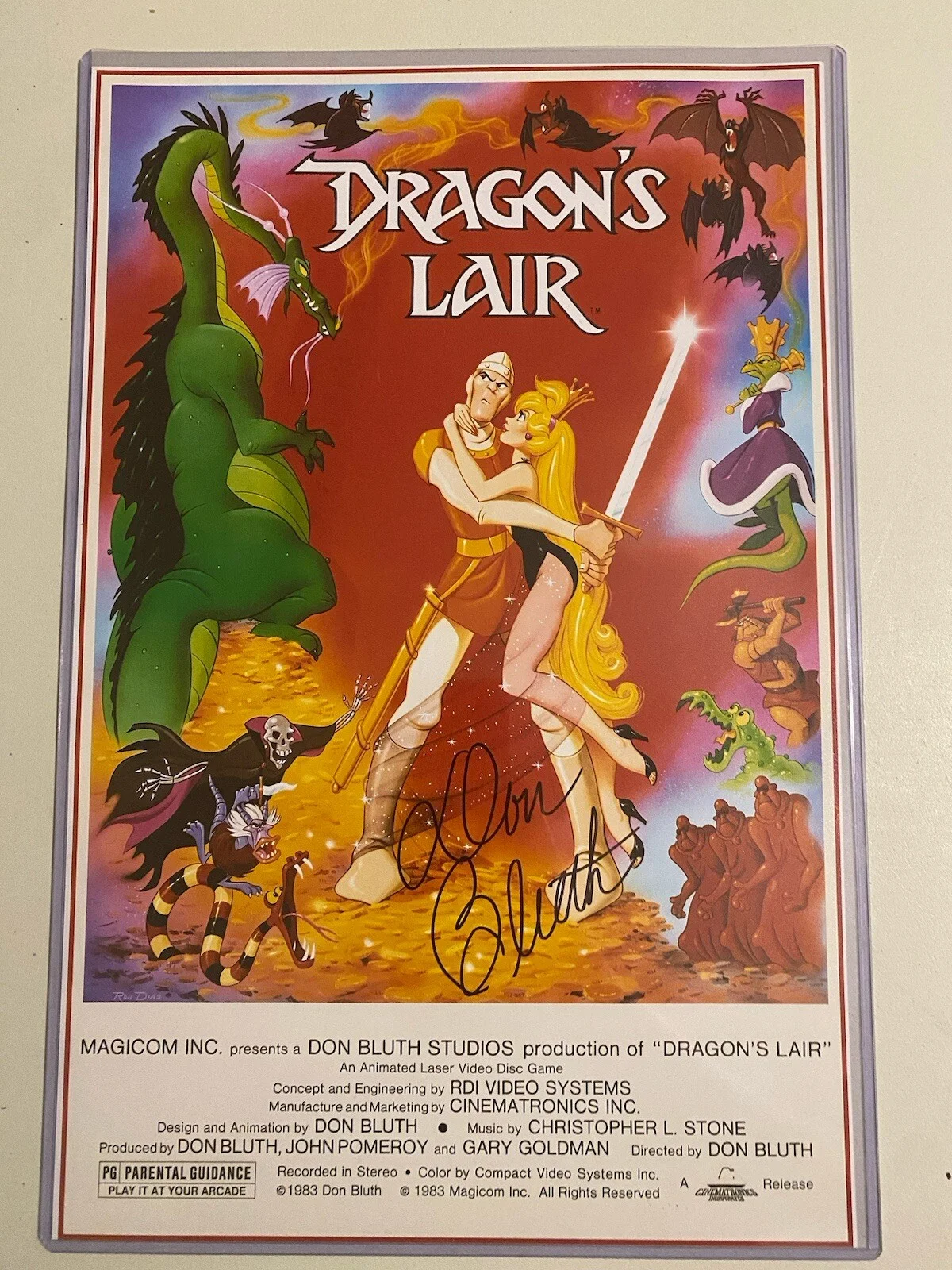 Don Bluth — DON BLUTH Signed DRAGON'S LAIR 11x17 Autograph In Person