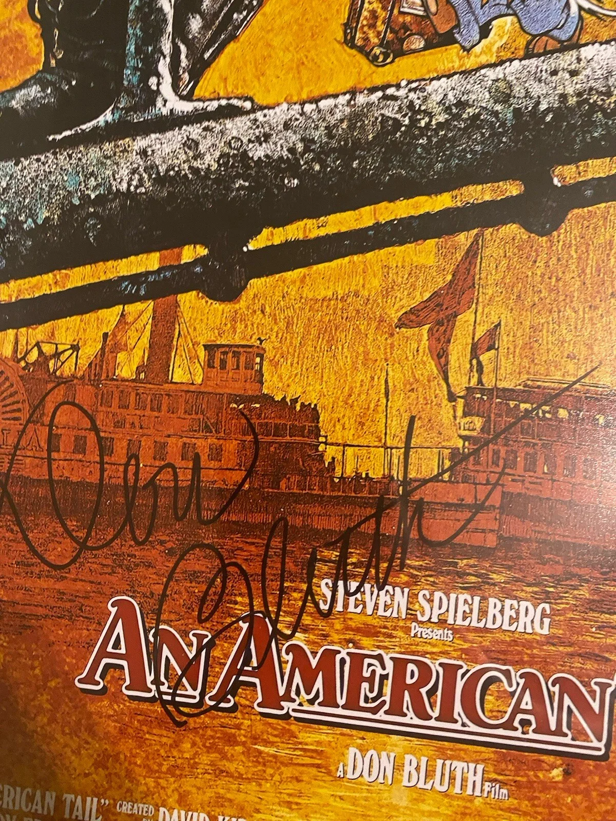 Don Bluth, Gary Goldman, Will Ryan, Phillip Glasser — DON BLUTH Signed AN AMERICAN TAIL 11x17 Mini Poster Autograph Signed In Person, изображение 2