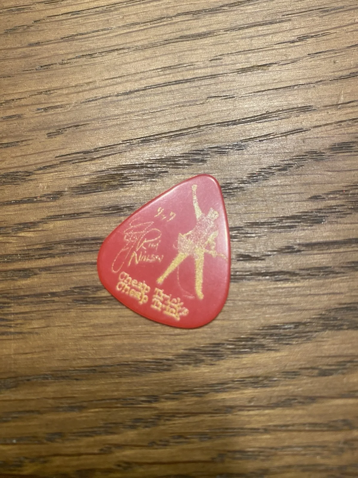 Cheap Trick - Rick Nielsen Tour Guitar Pick - We're All Alright - Red, image 2