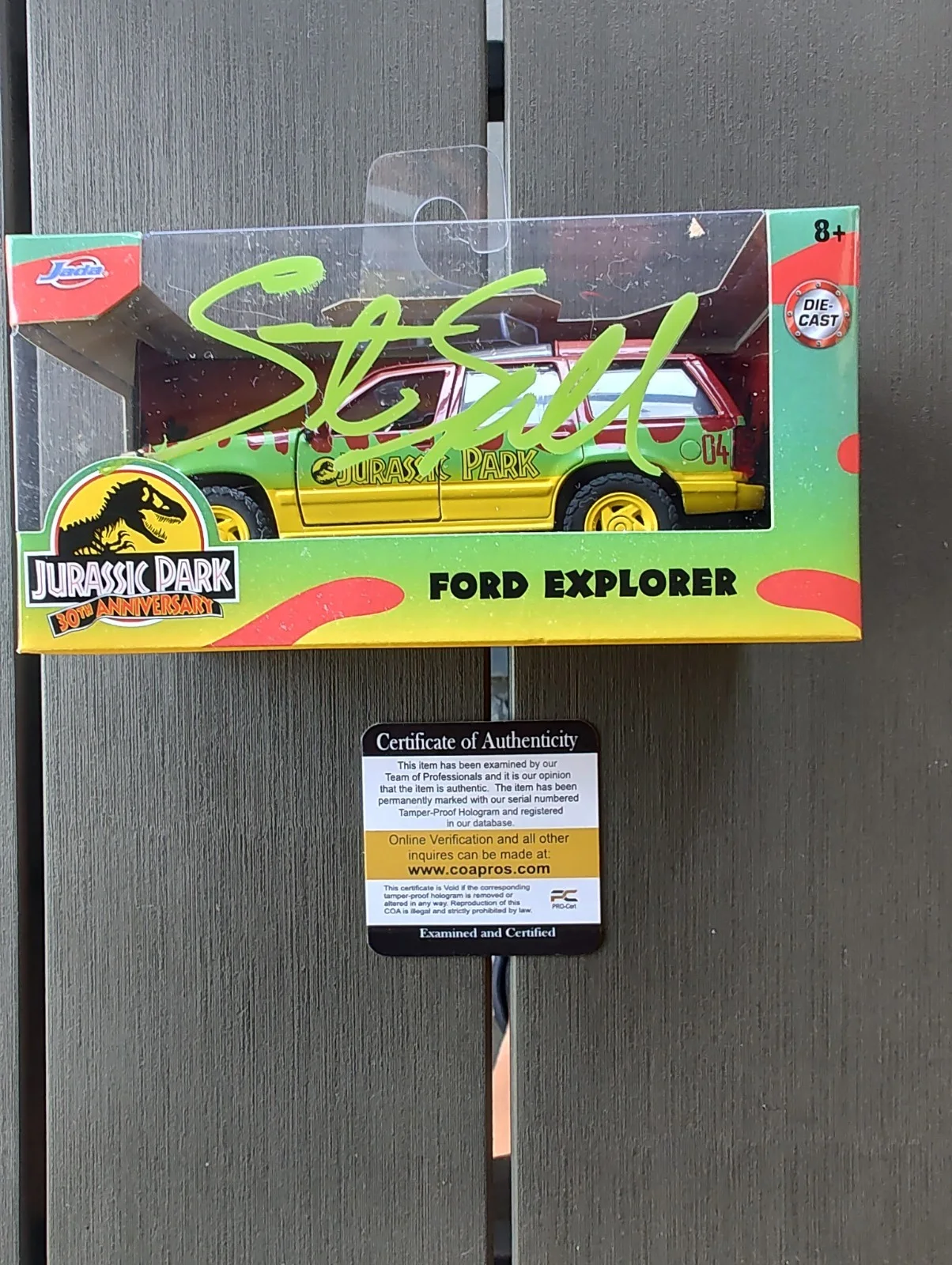 Jada Jurassic Park 30th Anniversary Ford 1:32 Signed by Steven Spielberg W/COA, image 2