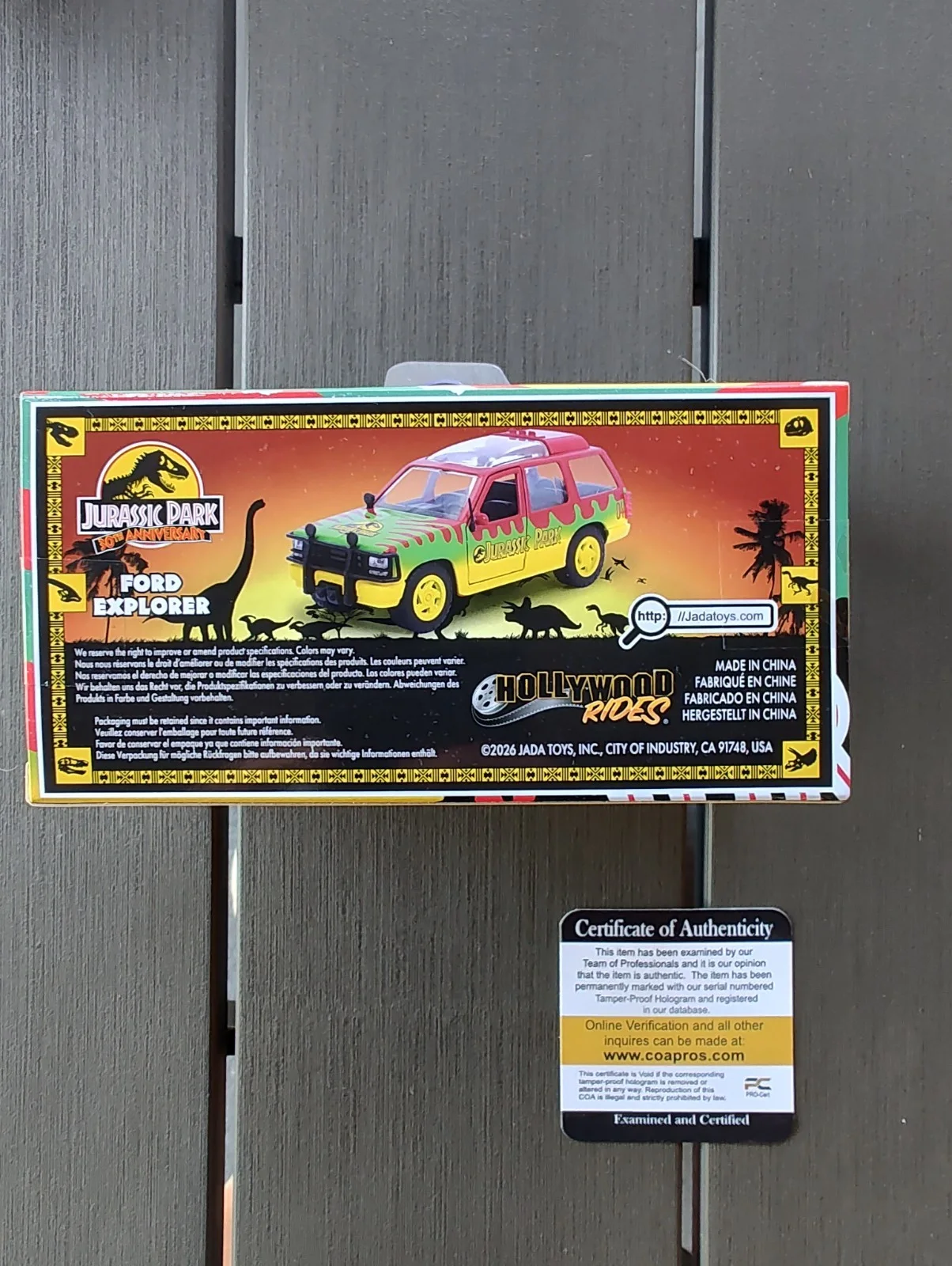 Jada Jurassic Park 30th Anniversary Ford 1:32 Signed by Steven Spielberg W/COA, image 5