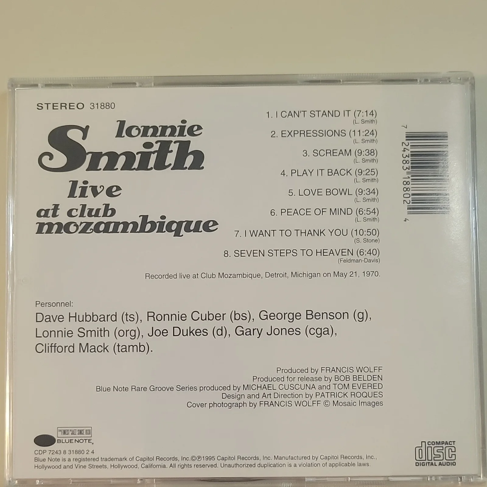 Lonnie Smith Signed CD Live at Club Mozambique with Booklet autographed, image 4