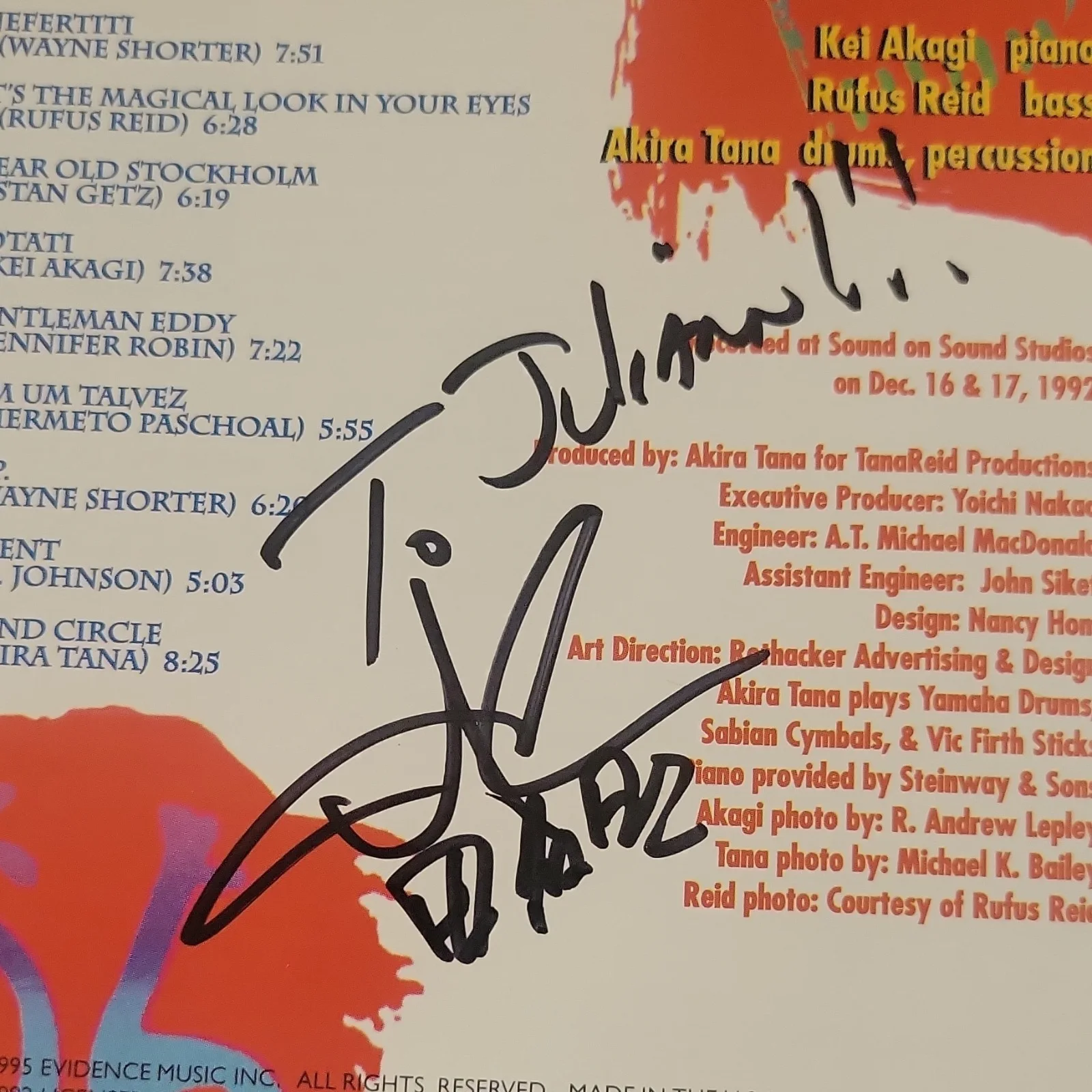 Asian American Jazz Trio Signed CD Sound Circle with Booklet autographed, image 2