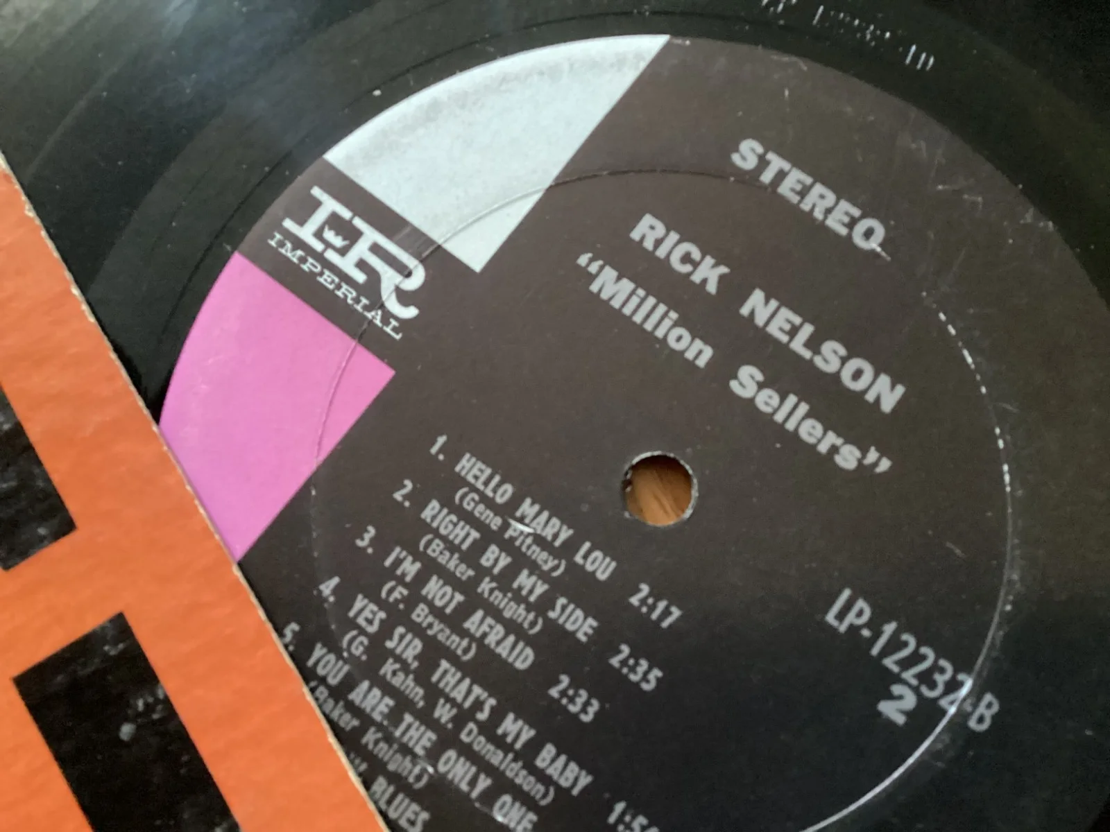 RICK NELSON AUTOGRAPHED "MILLION SELLERS" HELLO MARY LOU GREAT HITS RECORD ALBUM, изображение 3