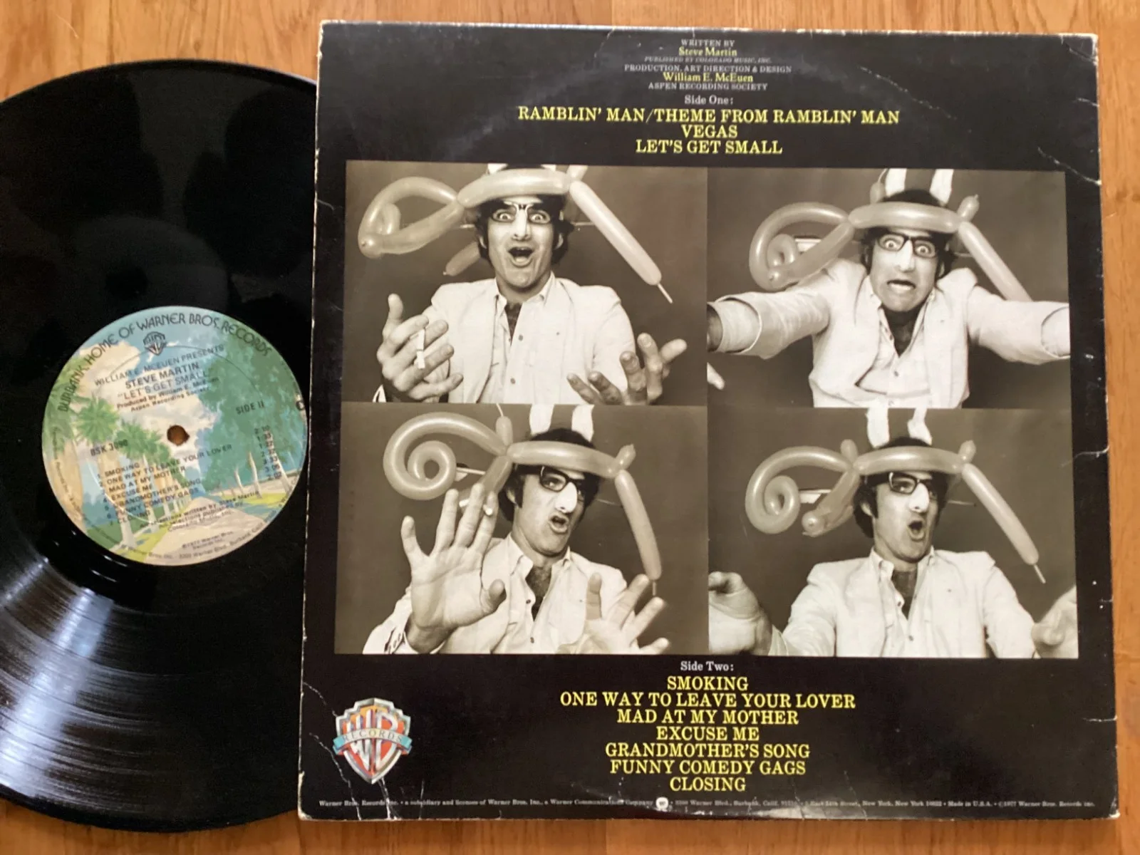 The WILD, CRAZY GUY — STEVE MARTIN AUTOGRAPHED "LET'S GET SMALL" 1977 IN PERSON SIGNED RECORD ALBUM, изображение 3
