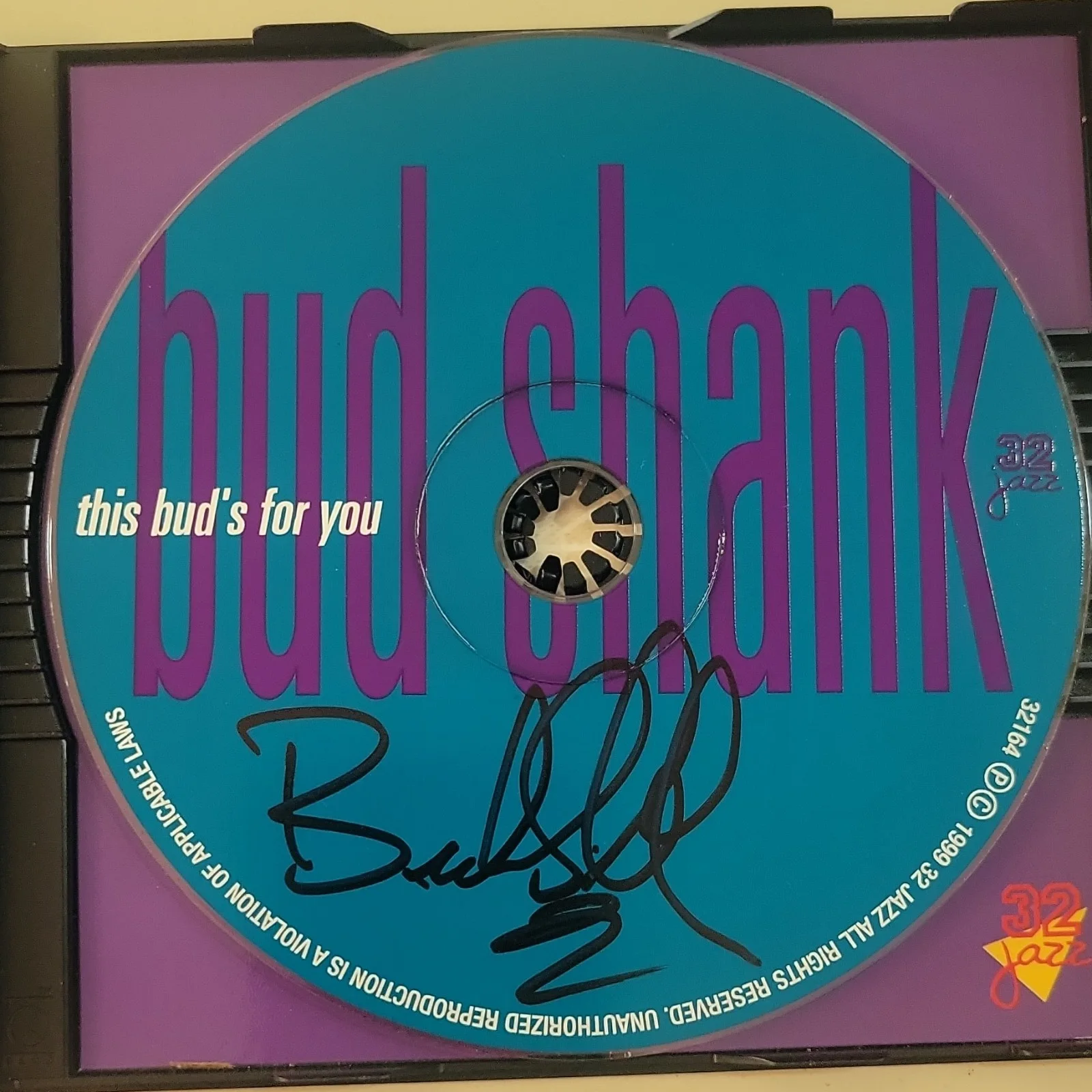 Bud Shank Signed CD This Bud's For You with CD autographed, image 2