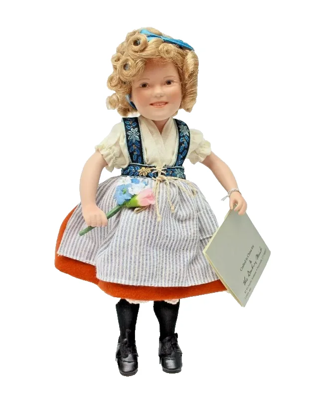 Vintage Danbury Mint - Shirley Temple Movie Classics - Heidi - Porcelain Doll, изображение 2