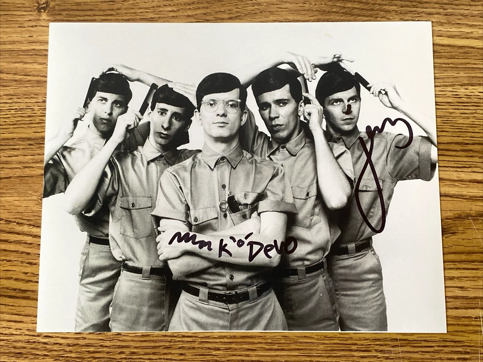 Gerald Casale, Mark Mothersbaugh — Mark Mothersbaugh & Gerald Casale Autographed 8x10 Photo DEVO Band