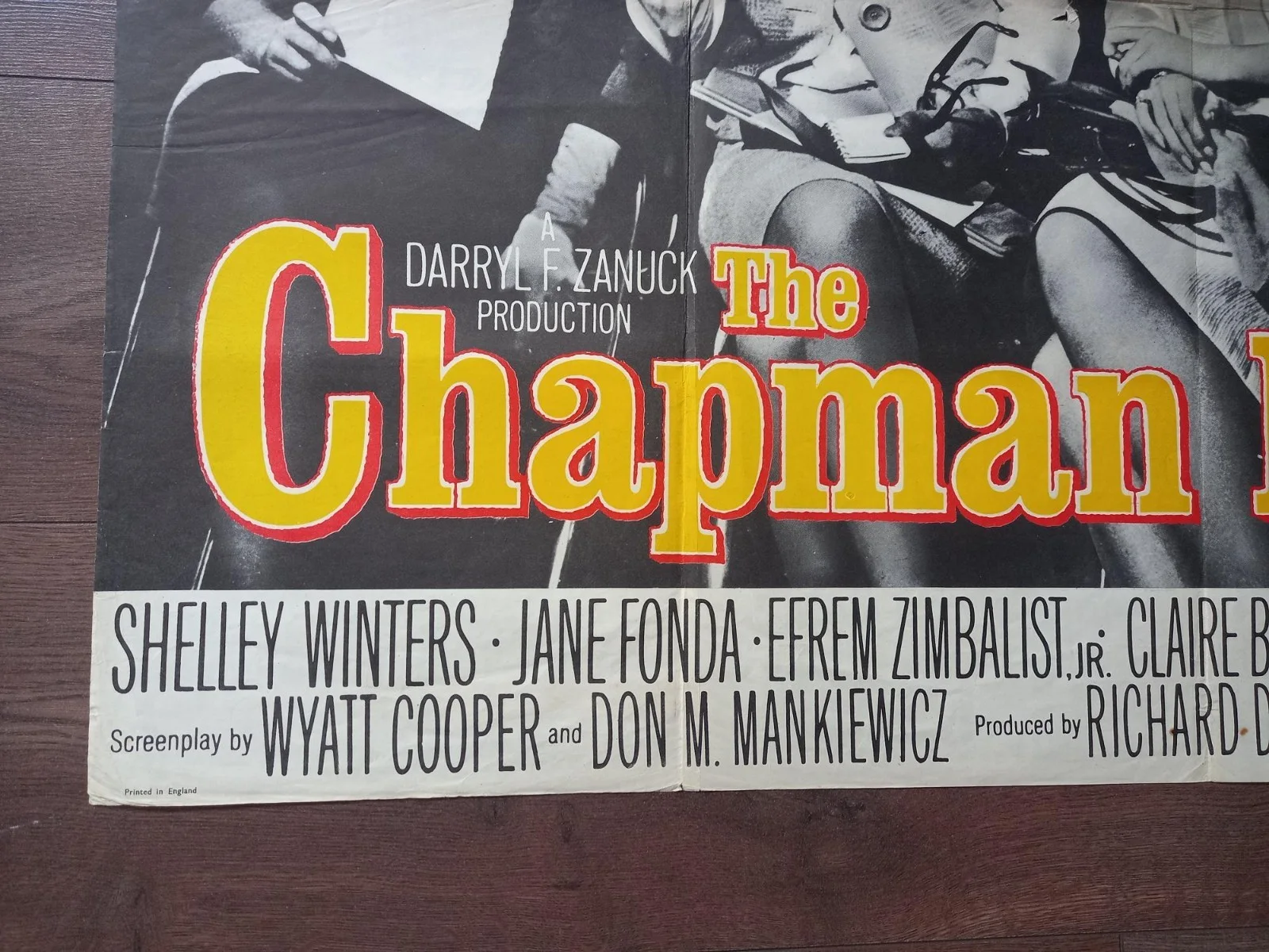 THE CHAPMAN REPORT 1962 BRITISH QUAD POSTER SHELLEY WINTERS JANE FONDA, изображение 3