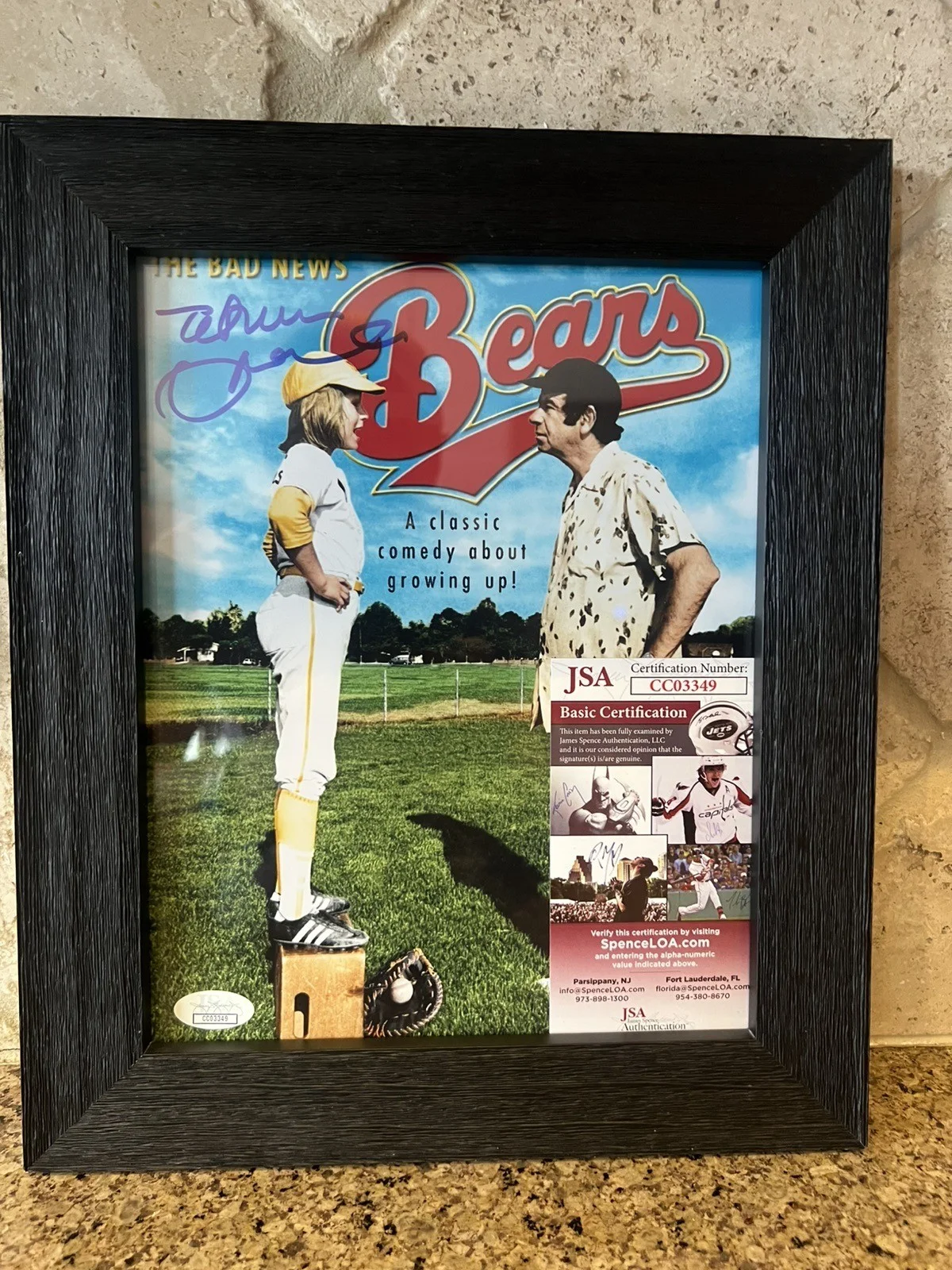 Tatum O’Neal — Framed 11x14 Bad News Bears Tatum O’Neal Signed Photo (JSA) Excellent Condition